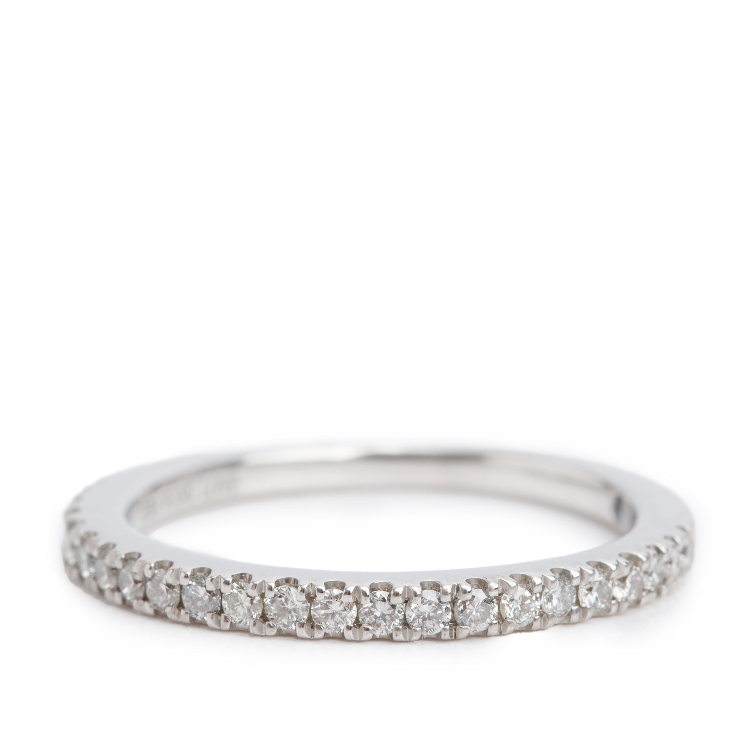 Vera Wang 14k White Gold Love Diamond Half Eternity Wedding Band Ring, Size 5.5