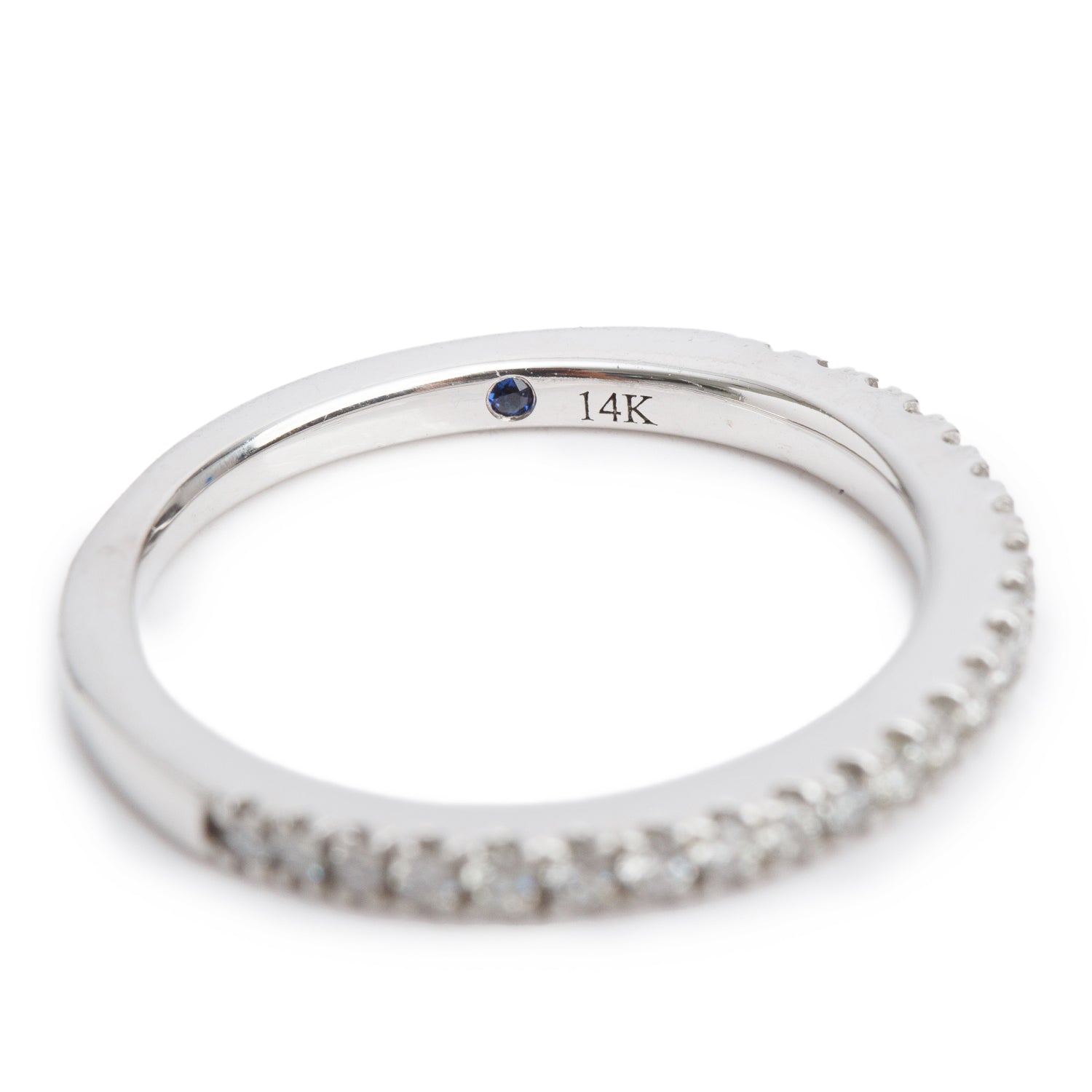 Vera Wang 14k White Gold Love Diamond Half Eternity Wedding Band Ring, Size 5.5