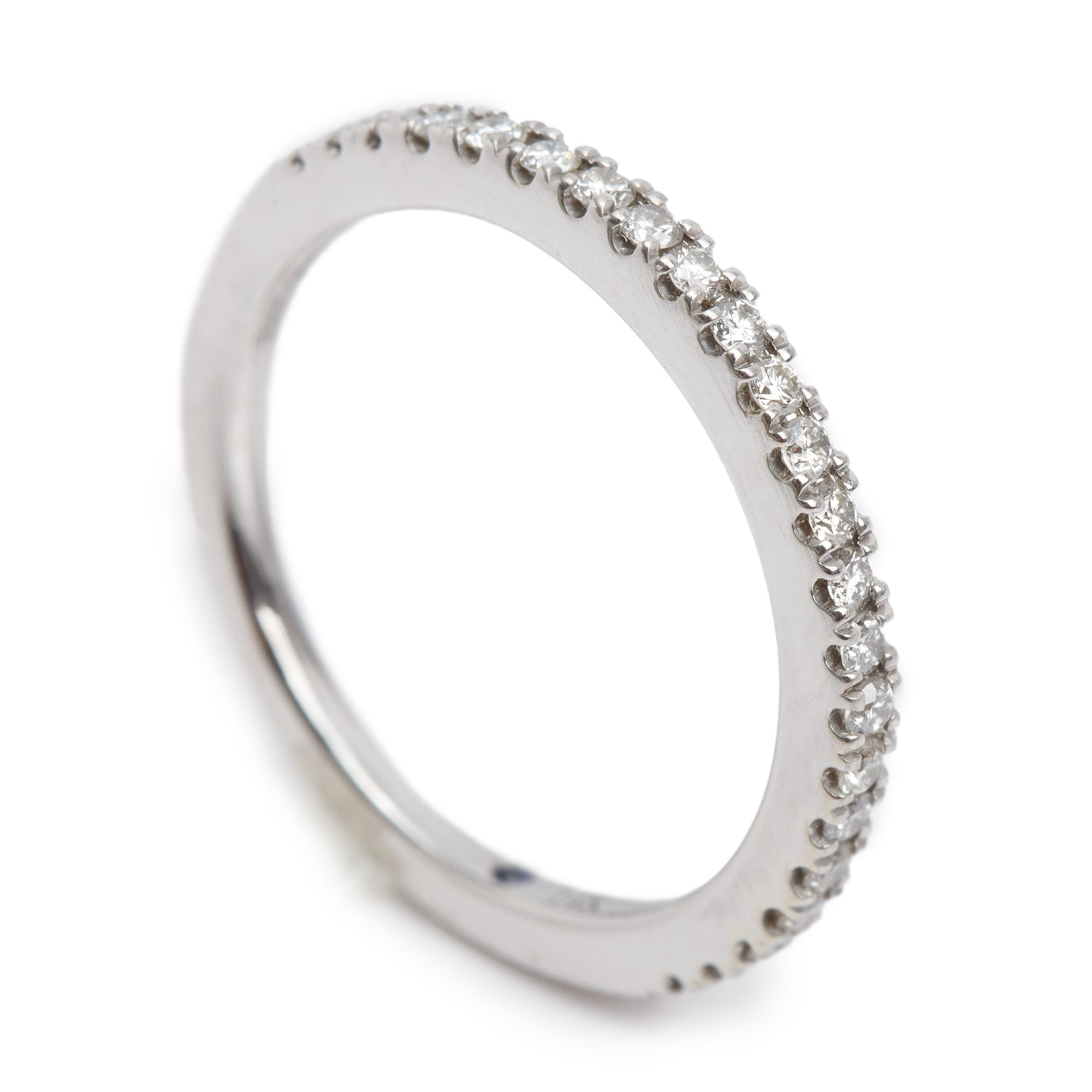 Vera Wang 14k White Gold Love Diamond Half Eternity Wedding Band Ring, Size 5.5
