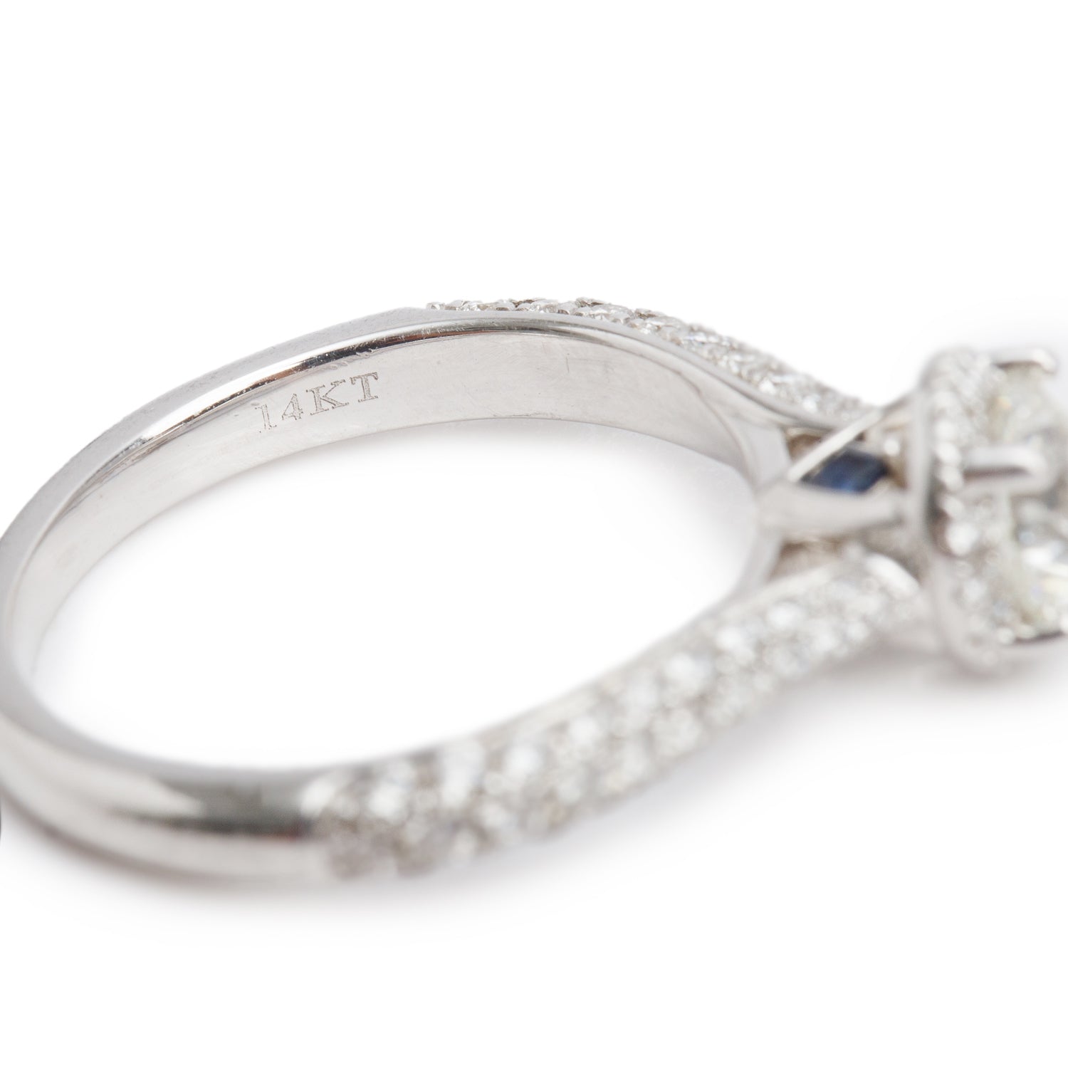 Vera Wang 14k White Gold Love Diamond Engagement Ring, Size 5.5 w/ Box & Certificate