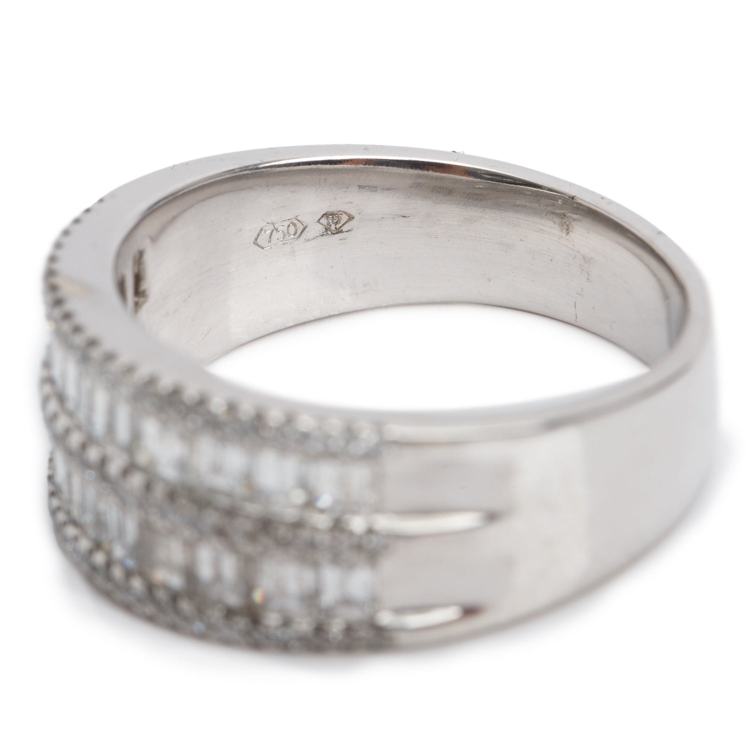 18k White Gold 1.95 tcw. Diamond Band Ring, Size 9