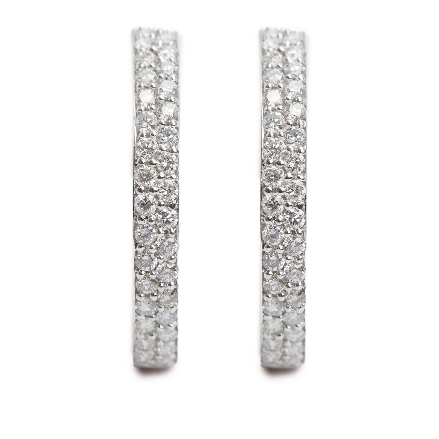 18k White Gold 1.12 tcw. Diamond Inside-Out Hoop Earrings