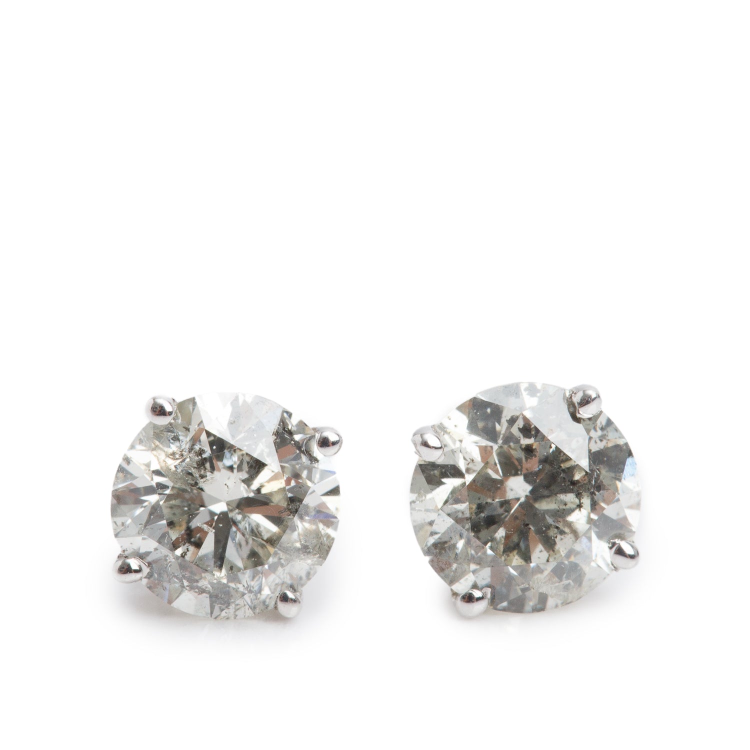18k White Gold 1.11 tcw. Diamond Stud Earrings
