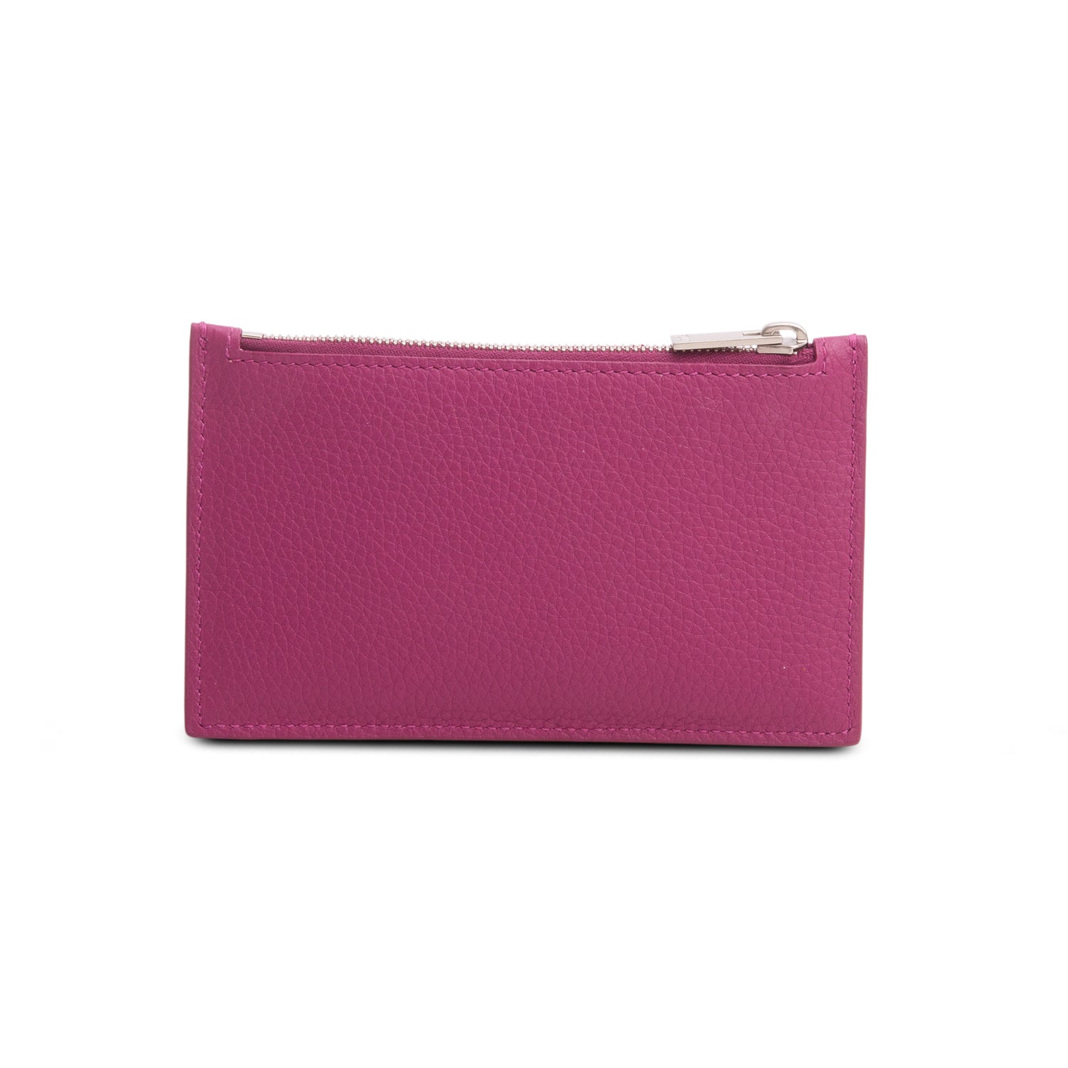 Celine Purple Grained Calfskin Zipped Compact Card Holder