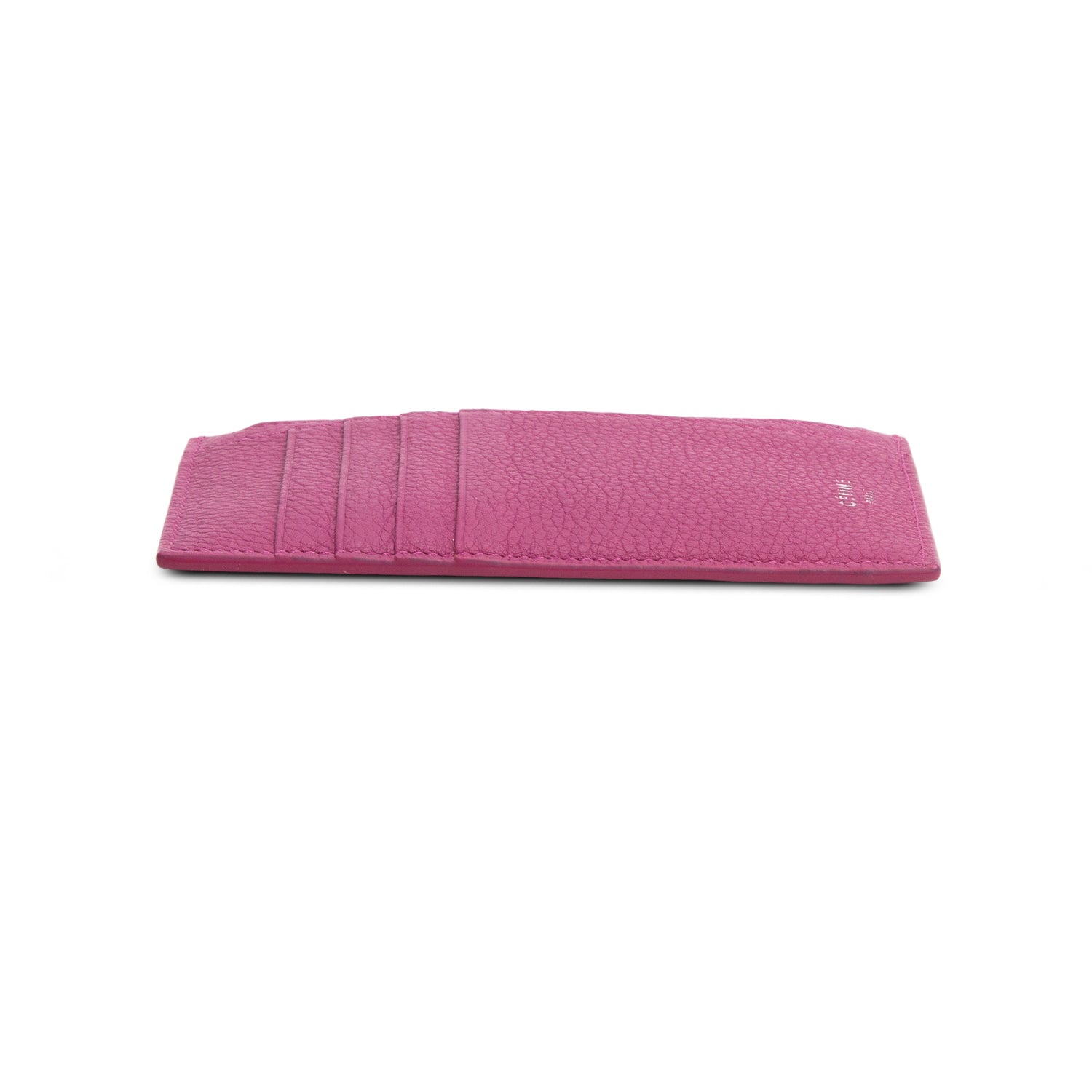 Celine Purple Grained Calfskin Zipped Compact Card Holder