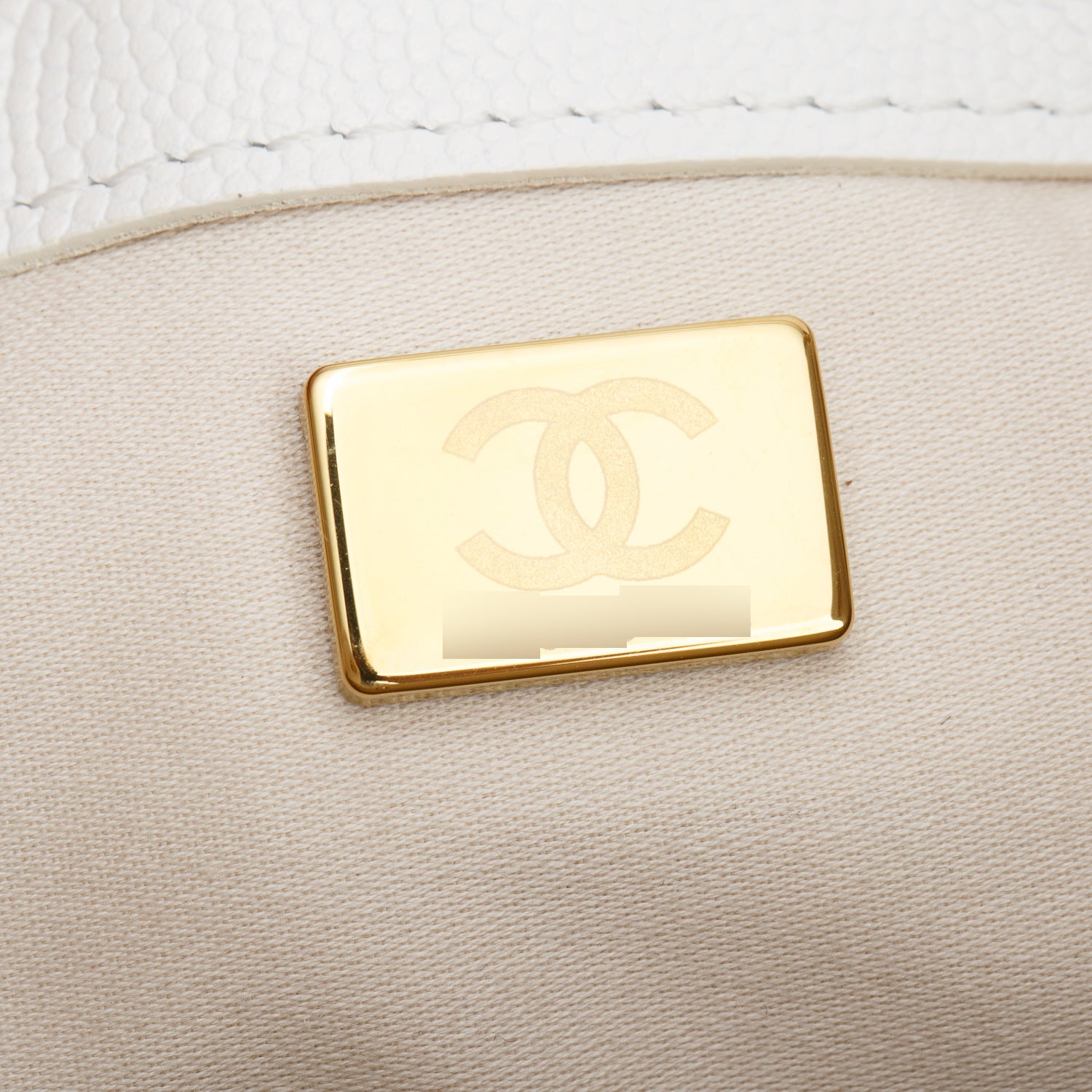 Chanel White Caviar Quilted Medium 25 Handbag w/ Box & Pouch