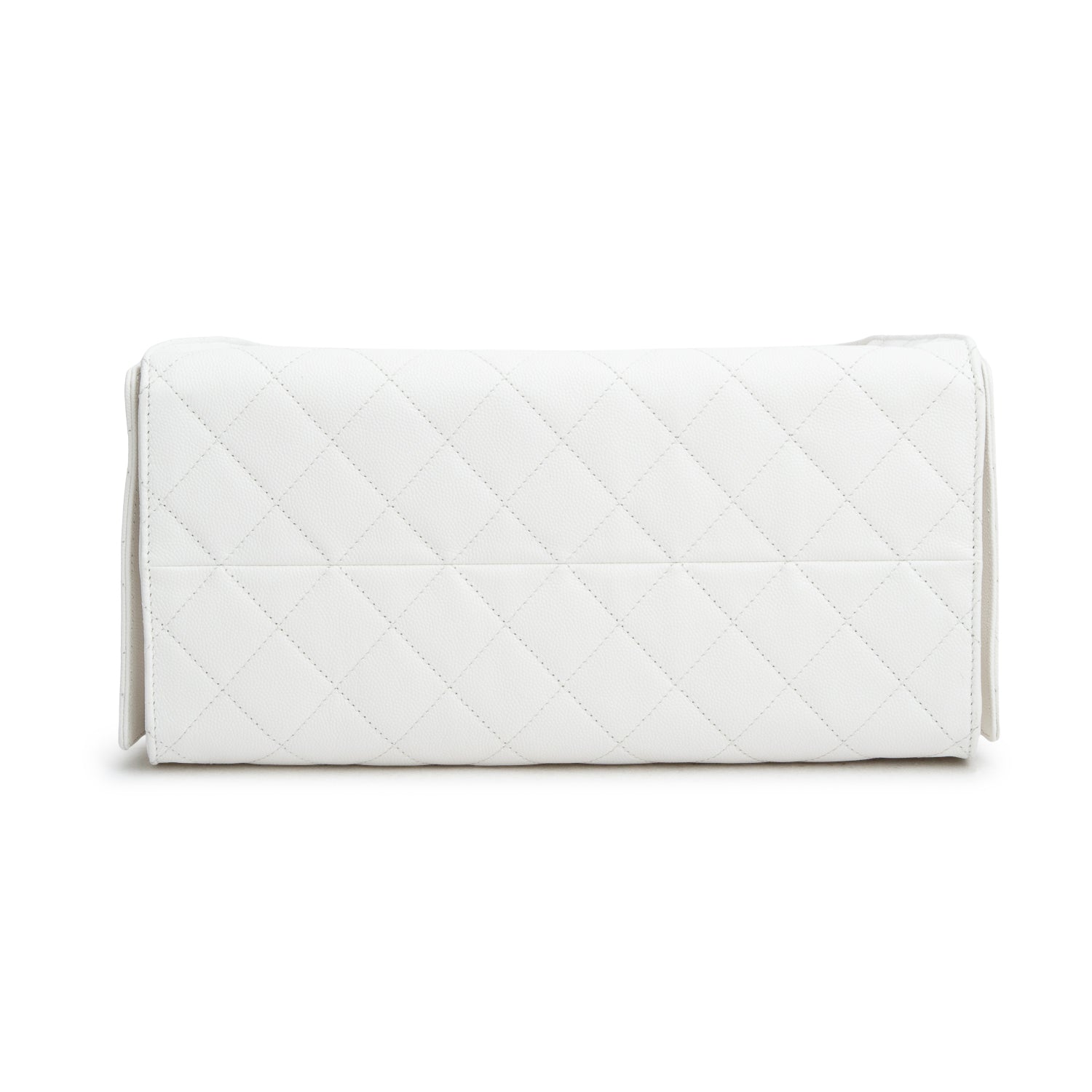 Chanel White Caviar Quilted Medium 25 Handbag w/ Box & Pouch