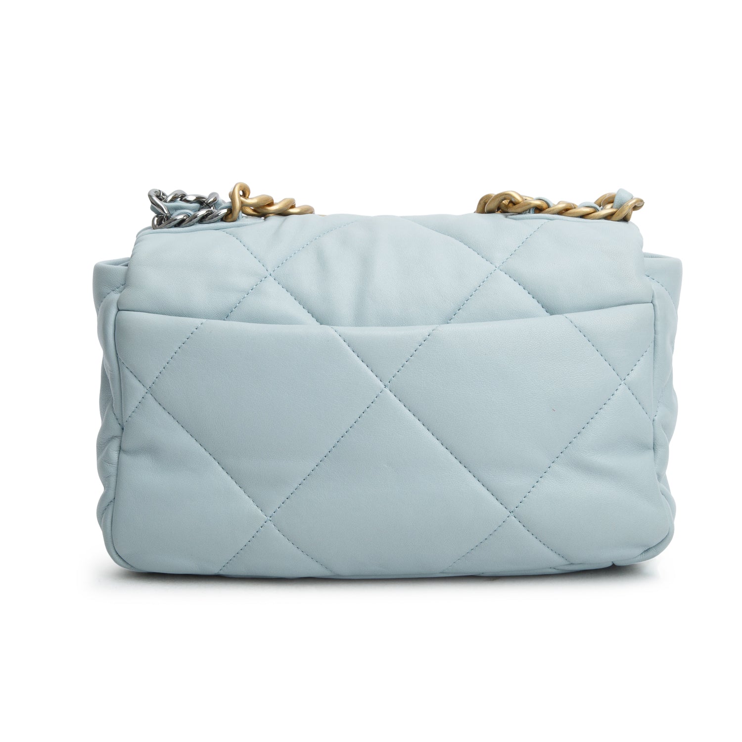 Chanel 2022 Blue Lambskin Leather Medium 19 Flap Bag w/ Box & Receipt