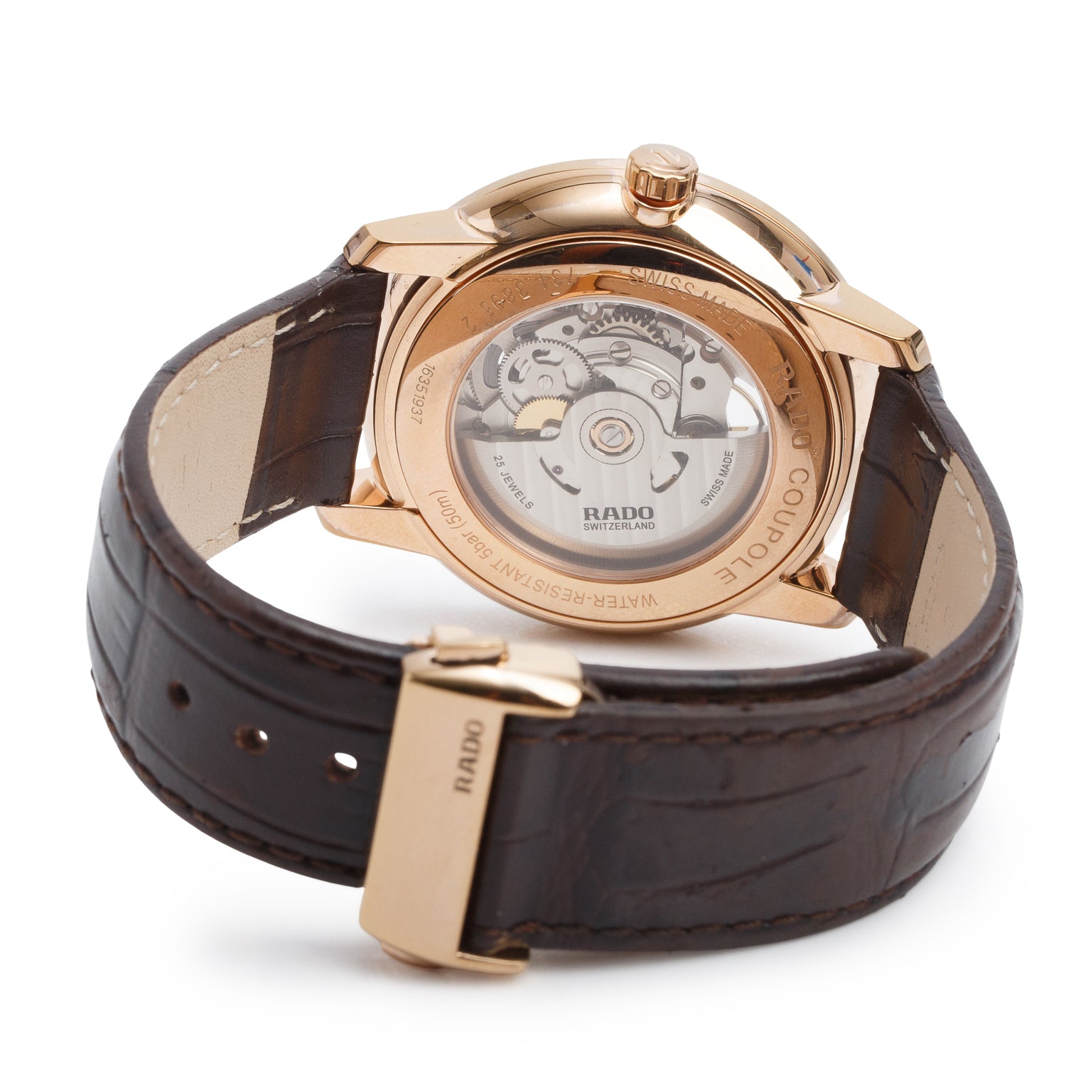 Rado 2024 Rose Gold PVD Stainless Steel Coupole Open Heart 41 MM Automatic Watch Black Dial w/ Box & Papers