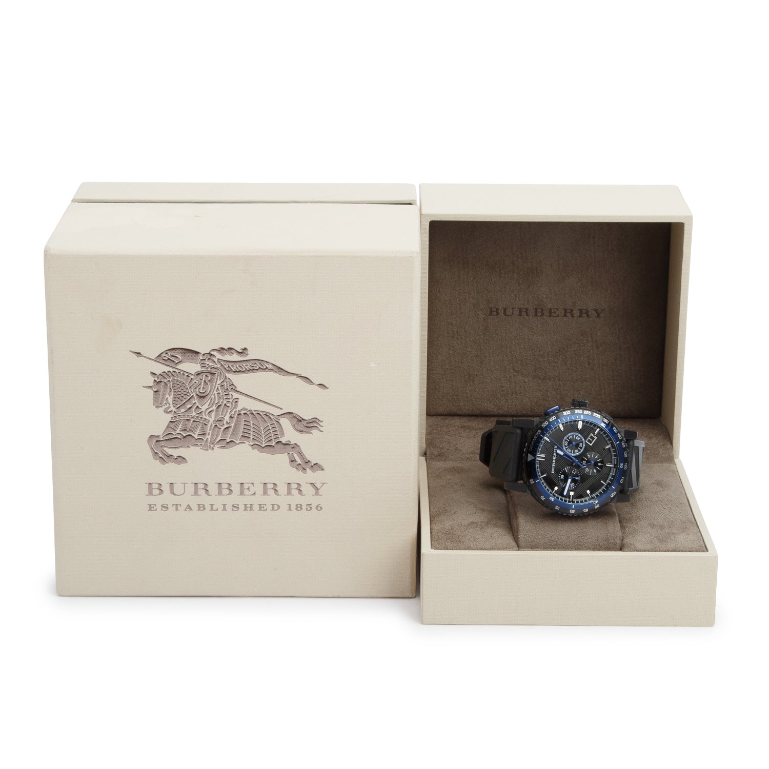 Burberry Black PVD Stainless Steel BU9806 43 MM The City Chronograph Quartz Watch w/ Box