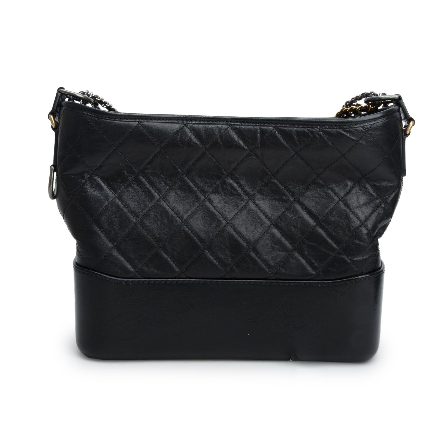 Chanel Black Aged Calfskin Leather Medium Gabrielle Hobo w/ Authenticity Card