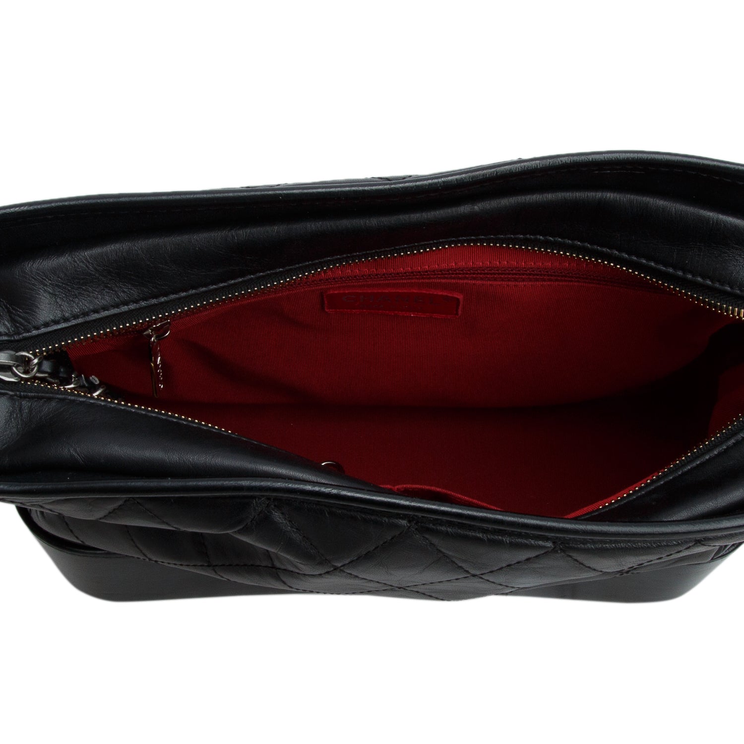 Chanel Black Aged Calfskin Leather Medium Gabrielle Hobo w/ Authenticity Card