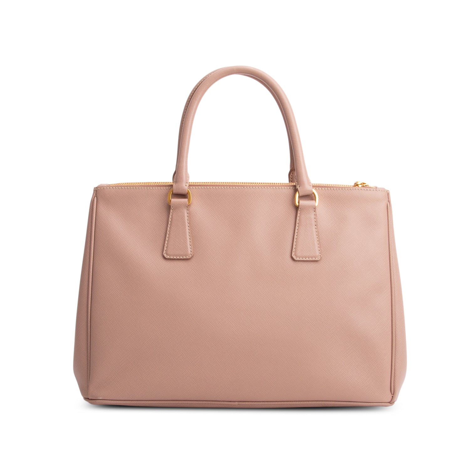 Prada Pink Saffiano Lux Large Double Zip Galleria Tote w/ Box & Strap