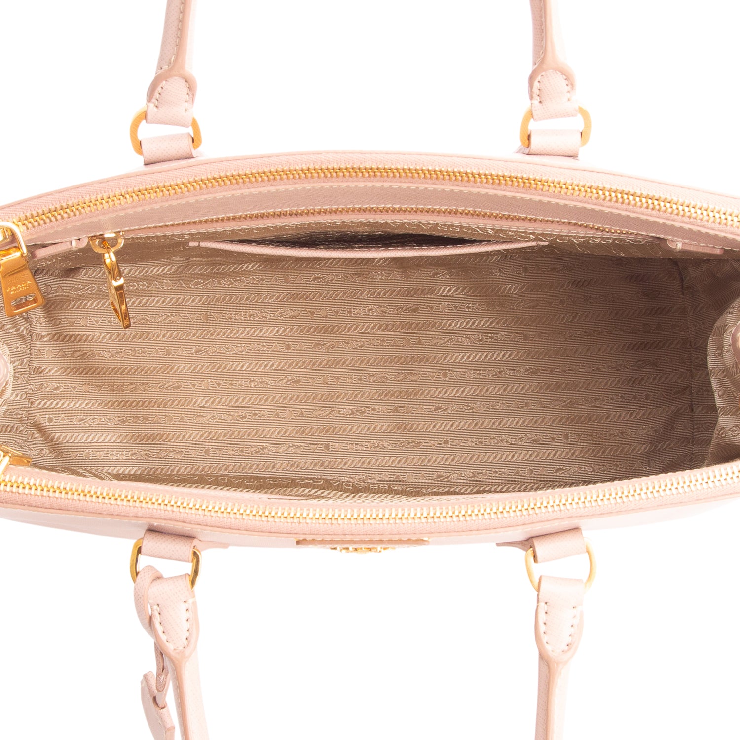 Prada Pink Saffiano Lux Large Double Zip Galleria Tote w/ Box & Strap