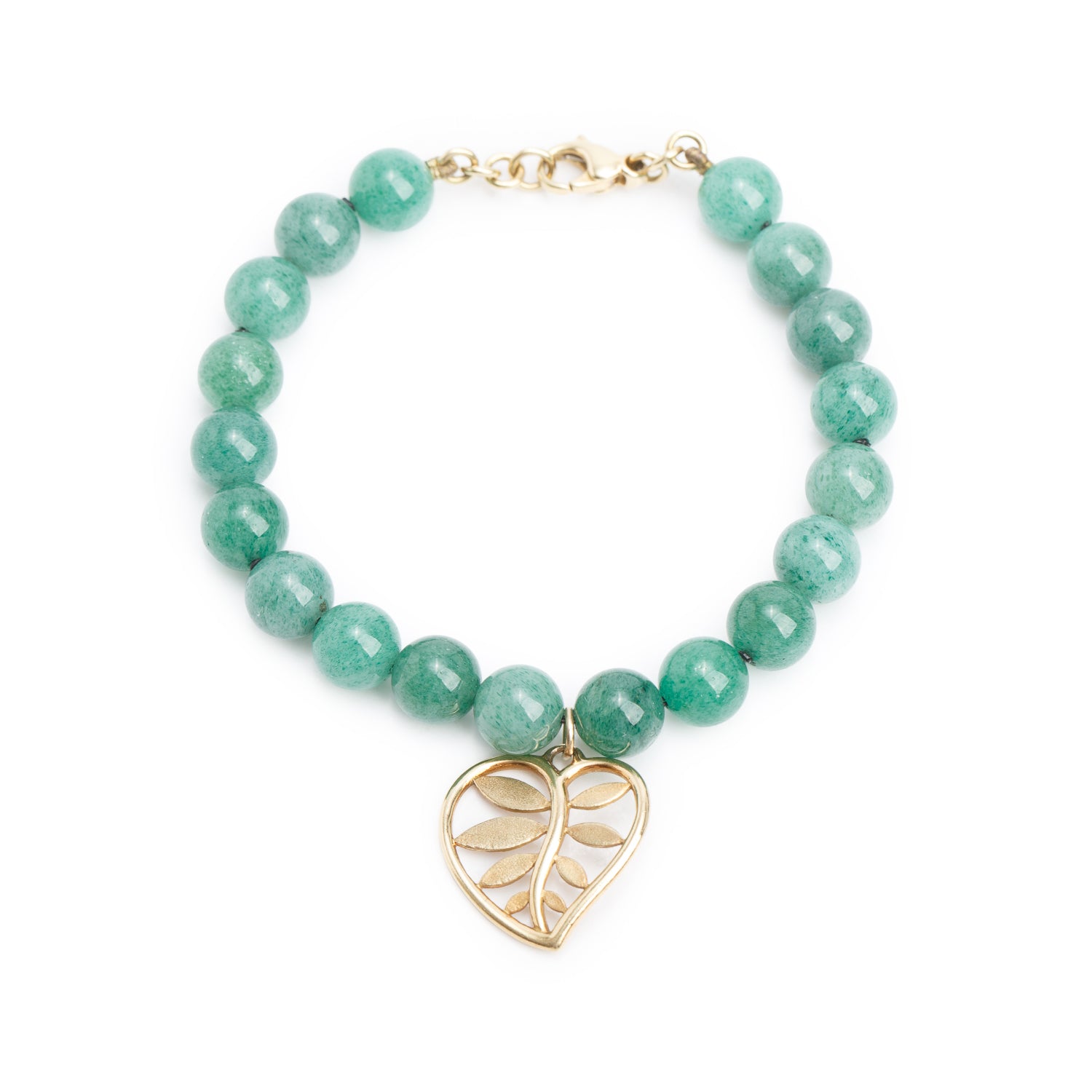 Tiffany & Co. 18k Yellow Gold Paloma Picasso Villa Palm Aventurine 8MM Bead Bracelet w/ Box