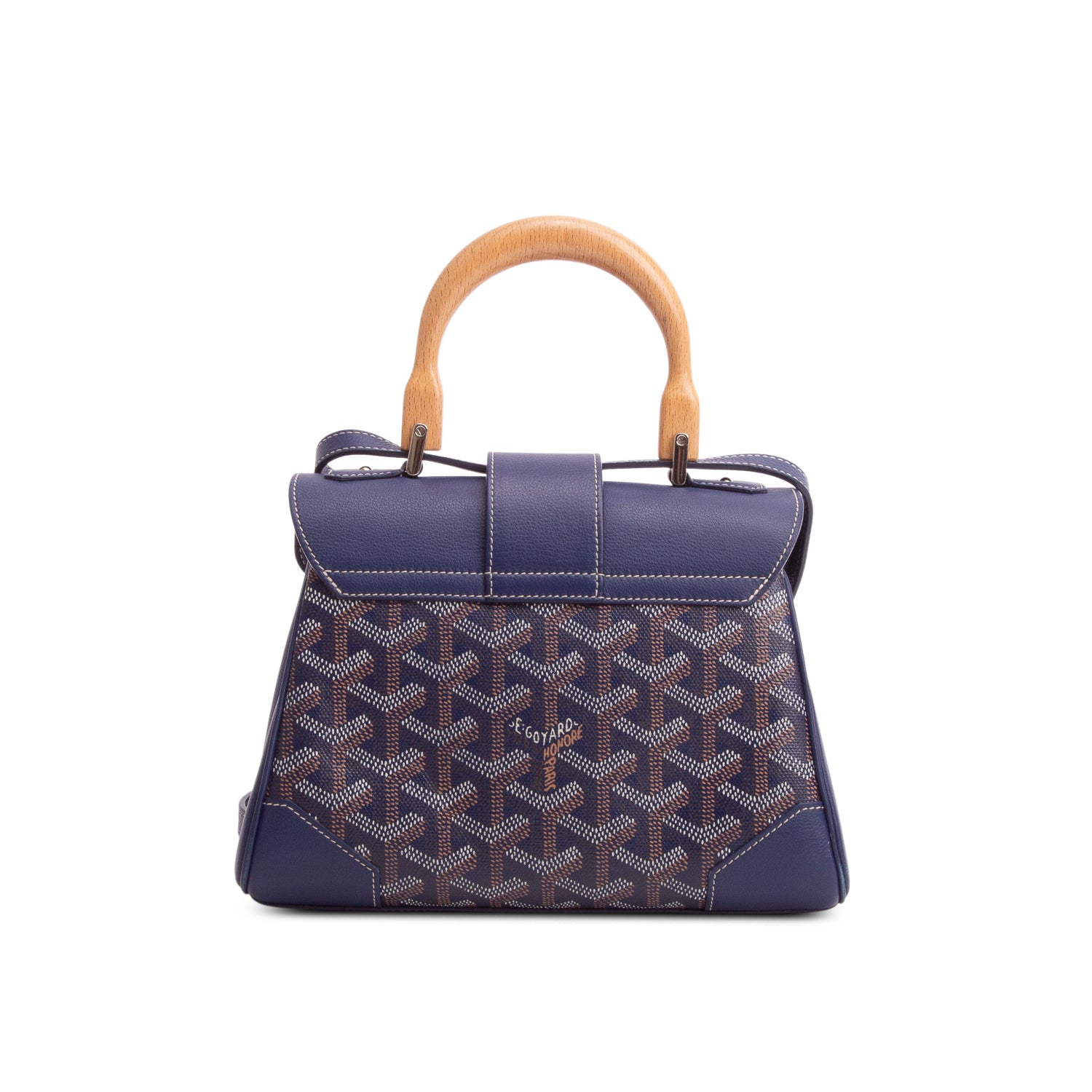 Goyard Blue Leather & Goyardine Canvas Saigon Souple Mini Bag w/ Strap