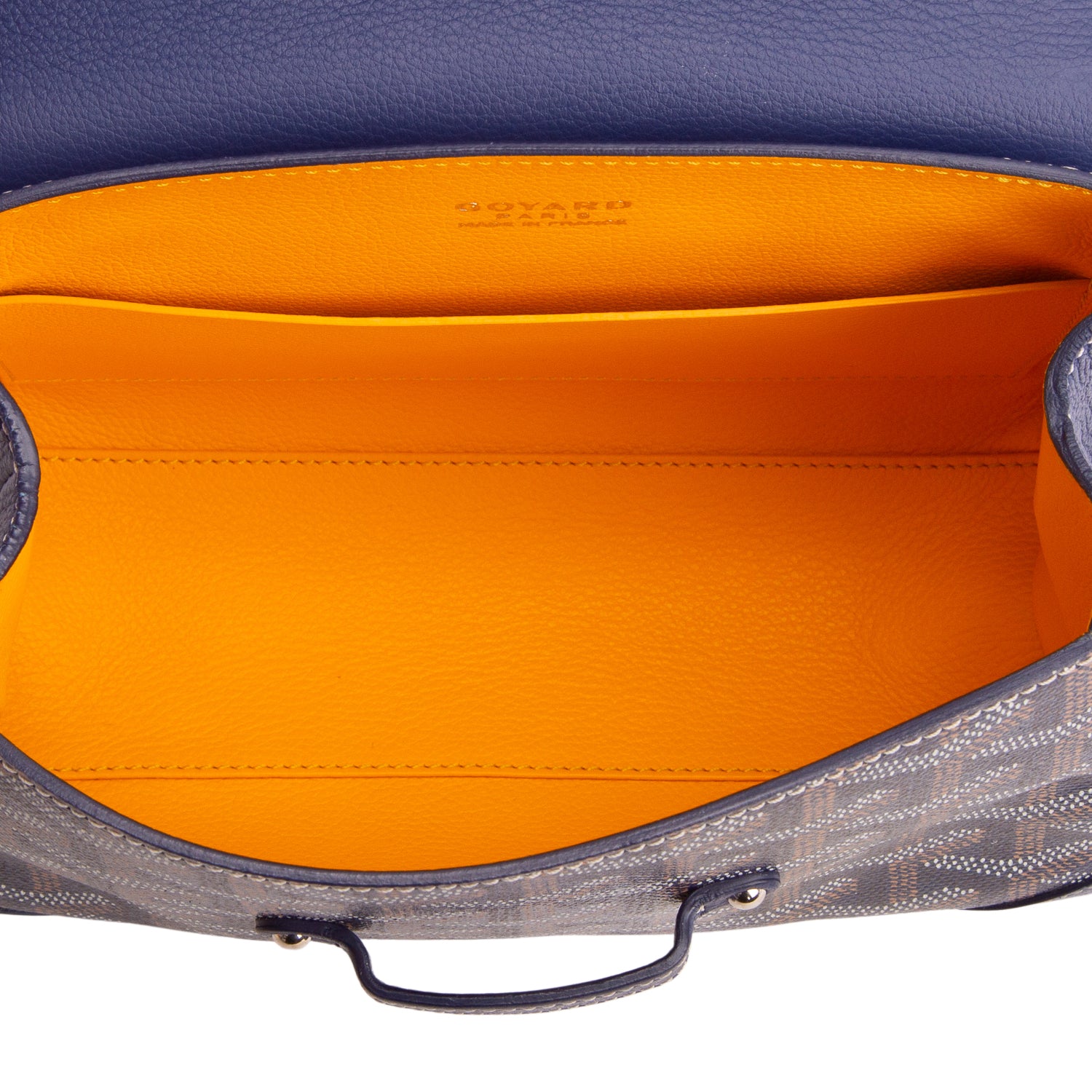 Goyard Blue Leather & Goyardine Canvas Saigon Souple Mini Bag w/ Strap