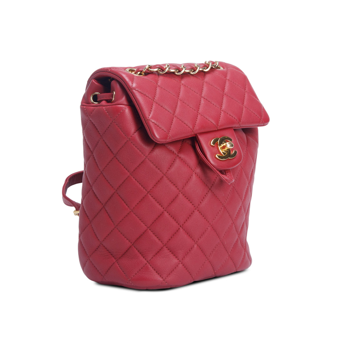 Chanel Red Lambskin Quilted Mini Urban Spirit Backpack
