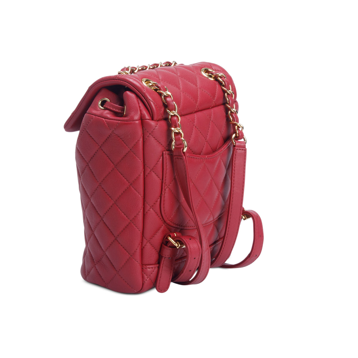 Chanel Red Lambskin Quilted Mini Urban Spirit Backpack
