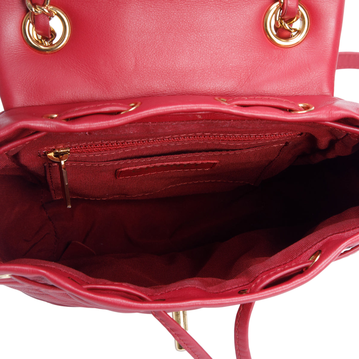Chanel Red Lambskin Quilted Mini Urban Spirit Backpack