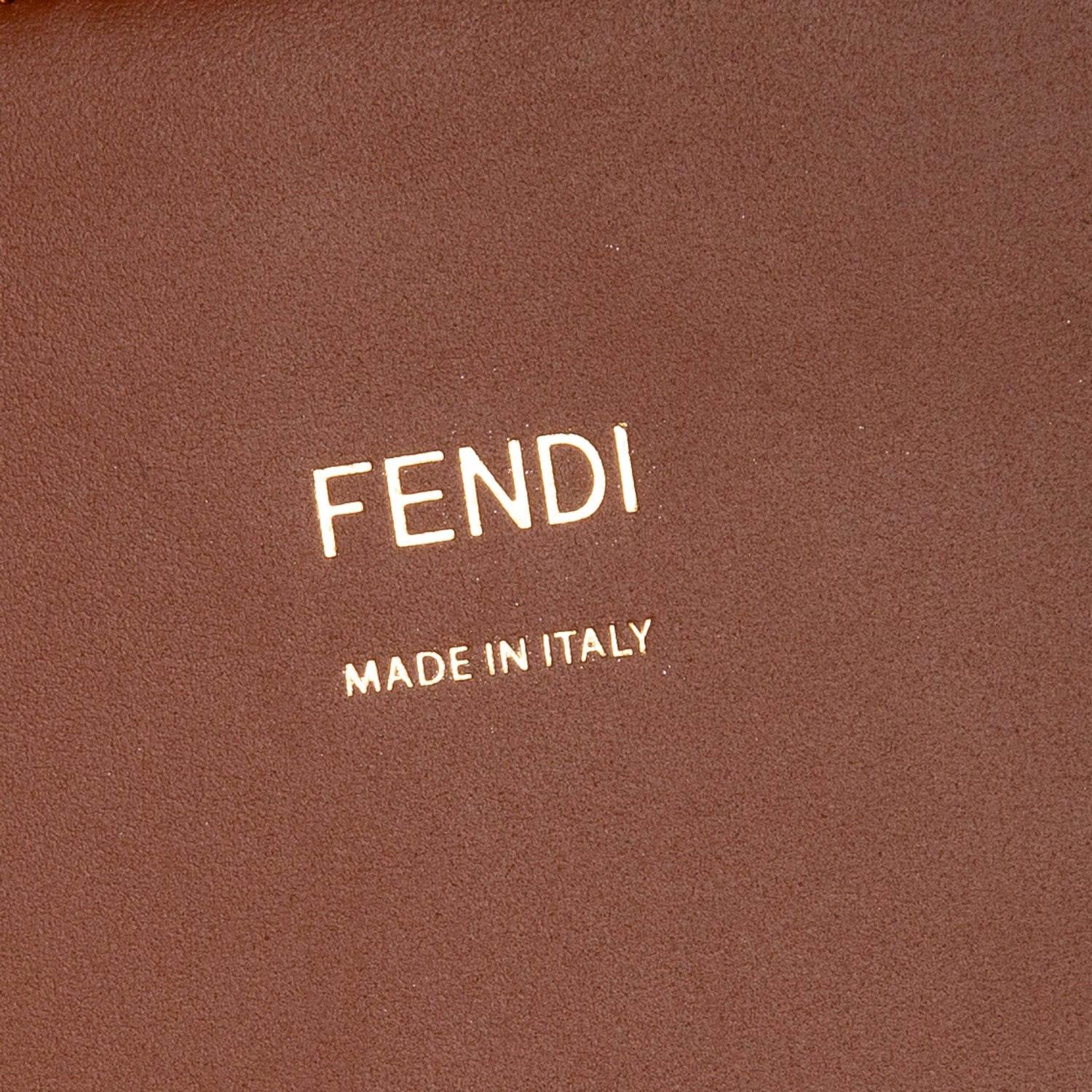 Fendi 2024 Brown Vitello King Plexiglass Logo Embossed Medium Sunshine Shopper Tote w/ Strap
