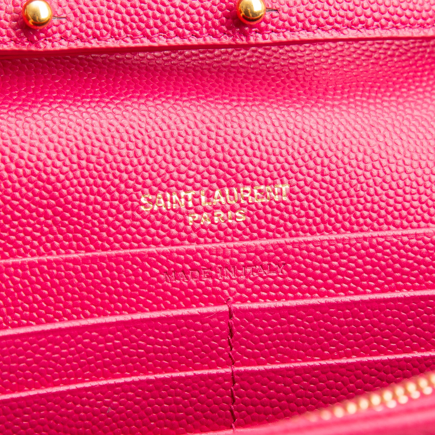 Saint Laurent Pink Grain De Poudre Chevron Cassandre Envelope Chain Wallet