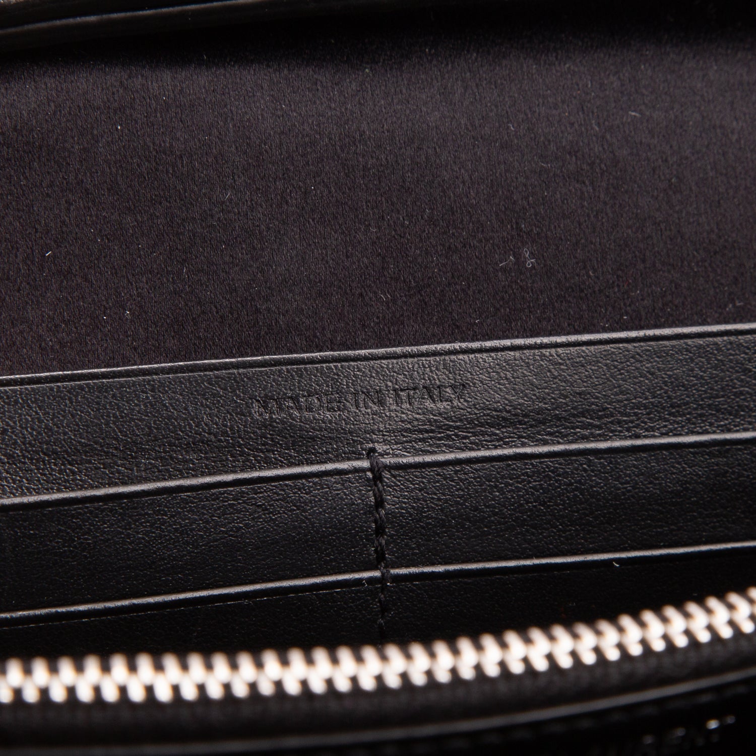 Saint Laurent Black Sequin Flip Monogram Chain Wallet