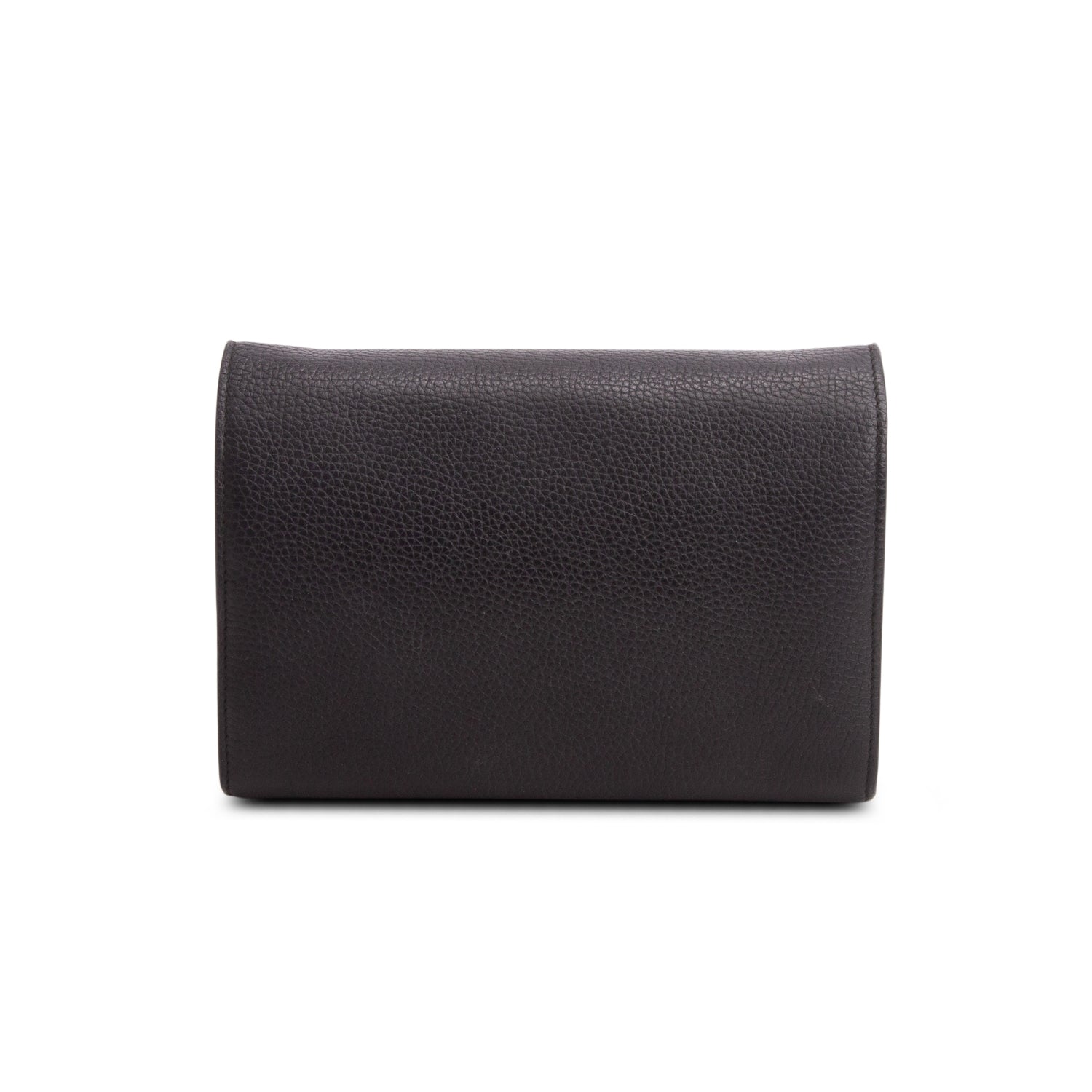 Gucci Black Calfskin GG Marmont Chain Wallet