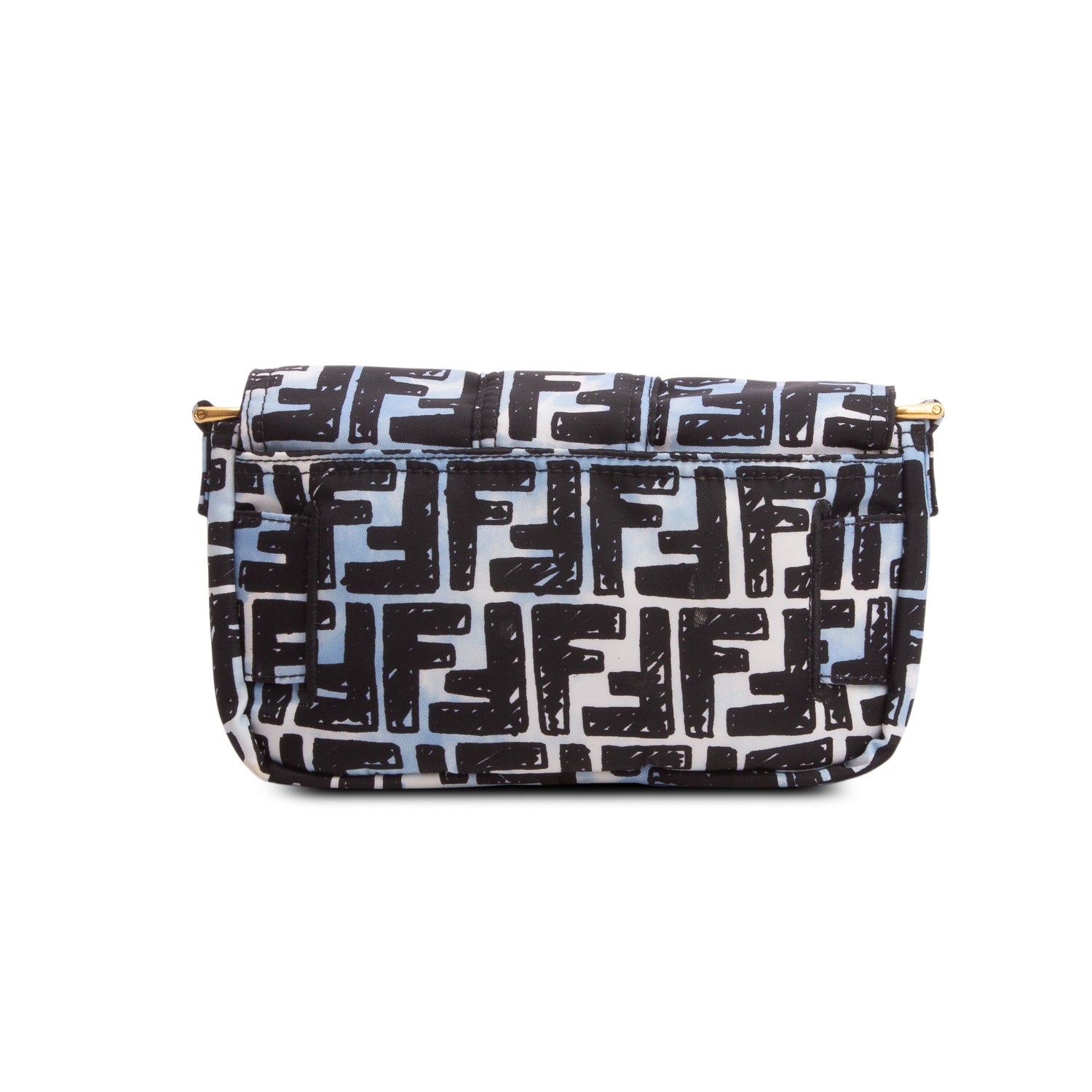 Fendi x Joshua Vides Black Nylon FF Mini Baguette Bag