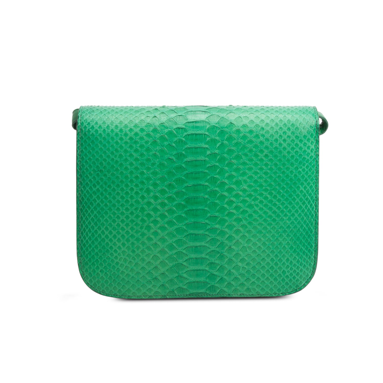 Celine Green Python Medium Classic Box Flap Bag
