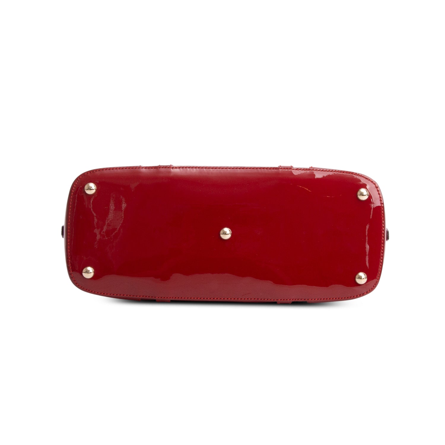 Gucci Red Patent Microguccissima Small Nice Top Handle Dome Bag w/ Strap