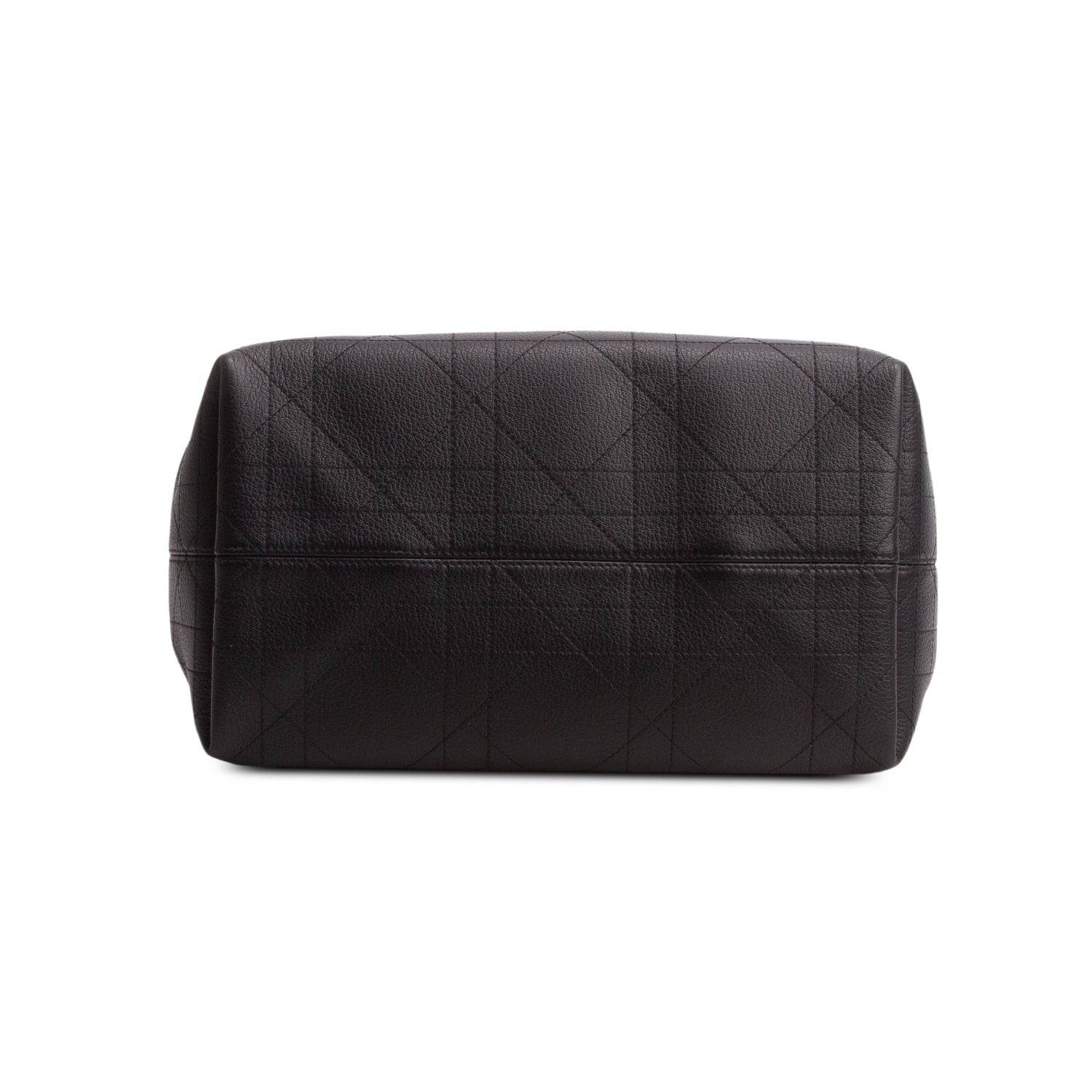 Christian Dior 2025 Black Calfskin Macrocannage Medium Toujours Vertical Tote w/ Pouch