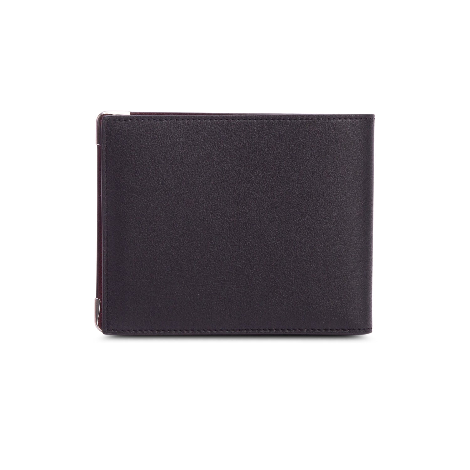 Cartier Black Calfskin Leather Palladium Finish Must De Cartier Bifold Wallet w/ Box