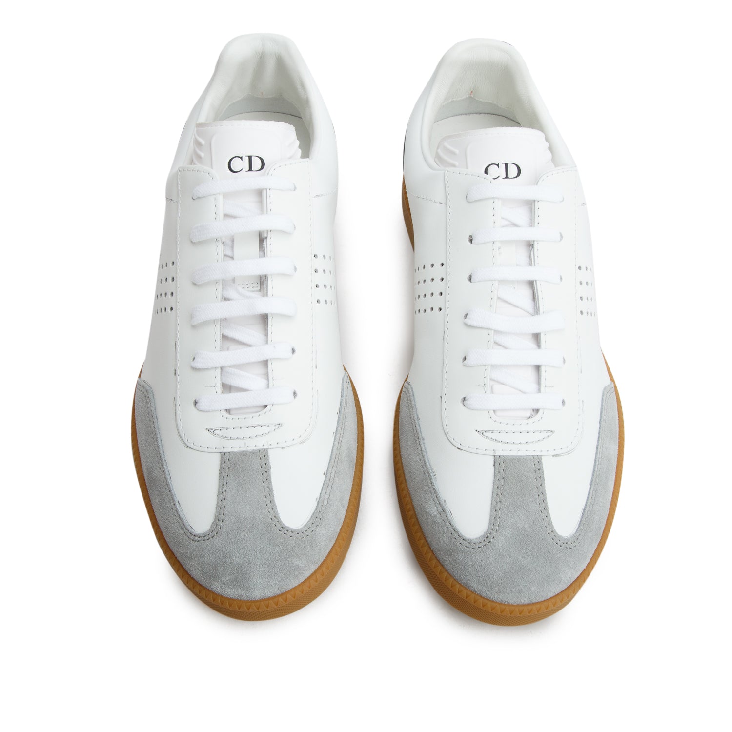 Christian Dior White/Grey/Black Leather Suede B01 Matchpoint Sneakers, Size 39 w/ Box