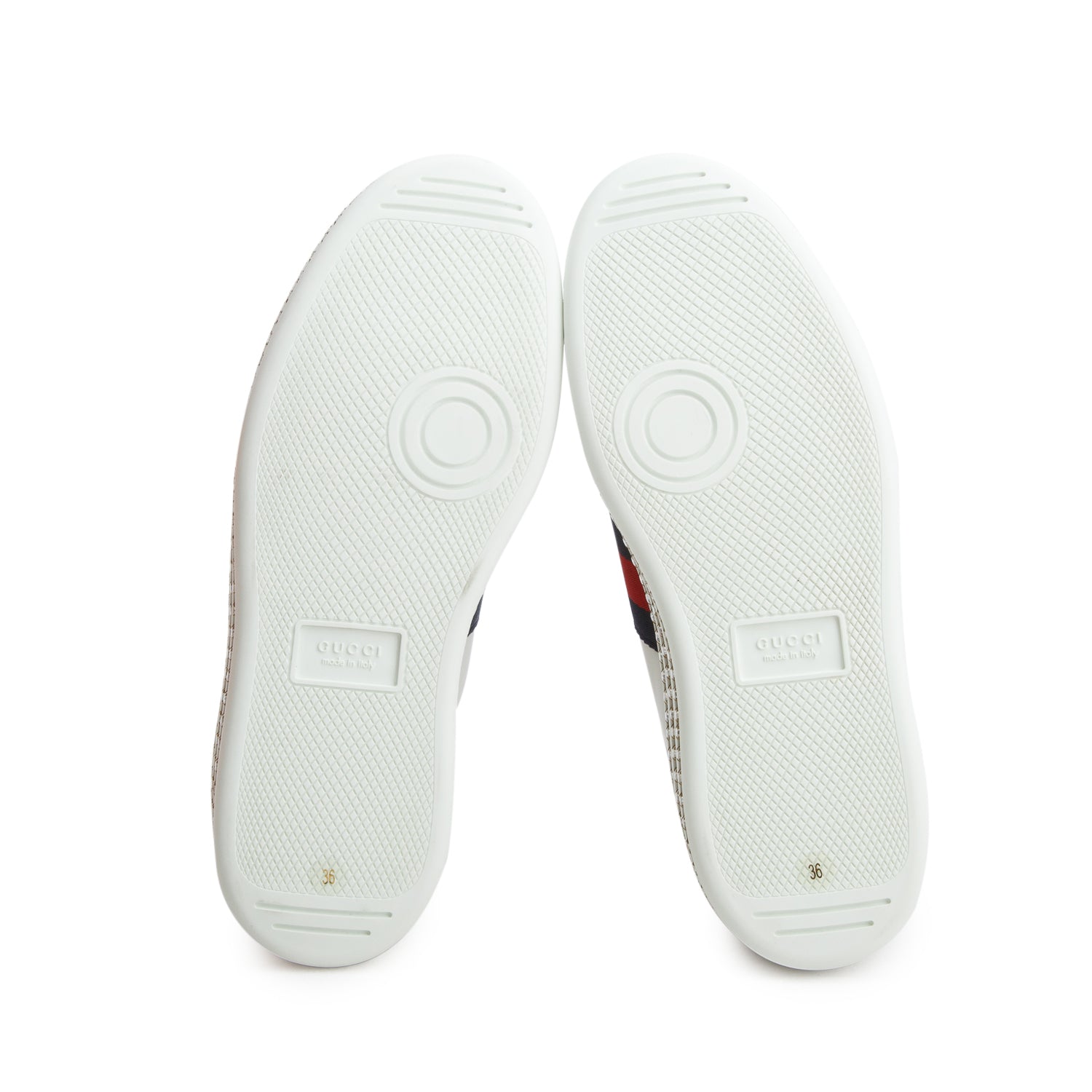 Gucci White Leather Embroidered Web Rhinestone Bee Ace Platform Sneakers, Women's Size 36 w/ Box