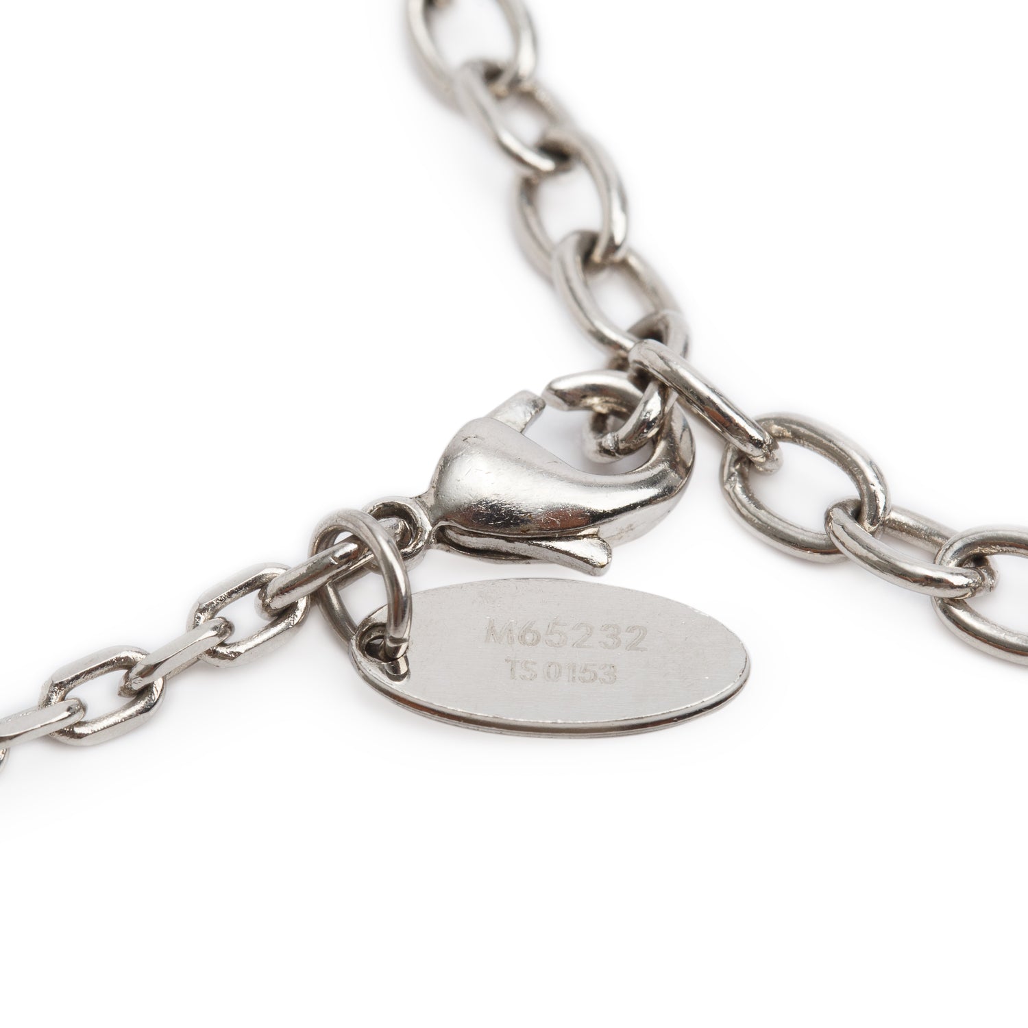 Louis Vuitton Palladium Plated Crystal Gamble Station Necklace
