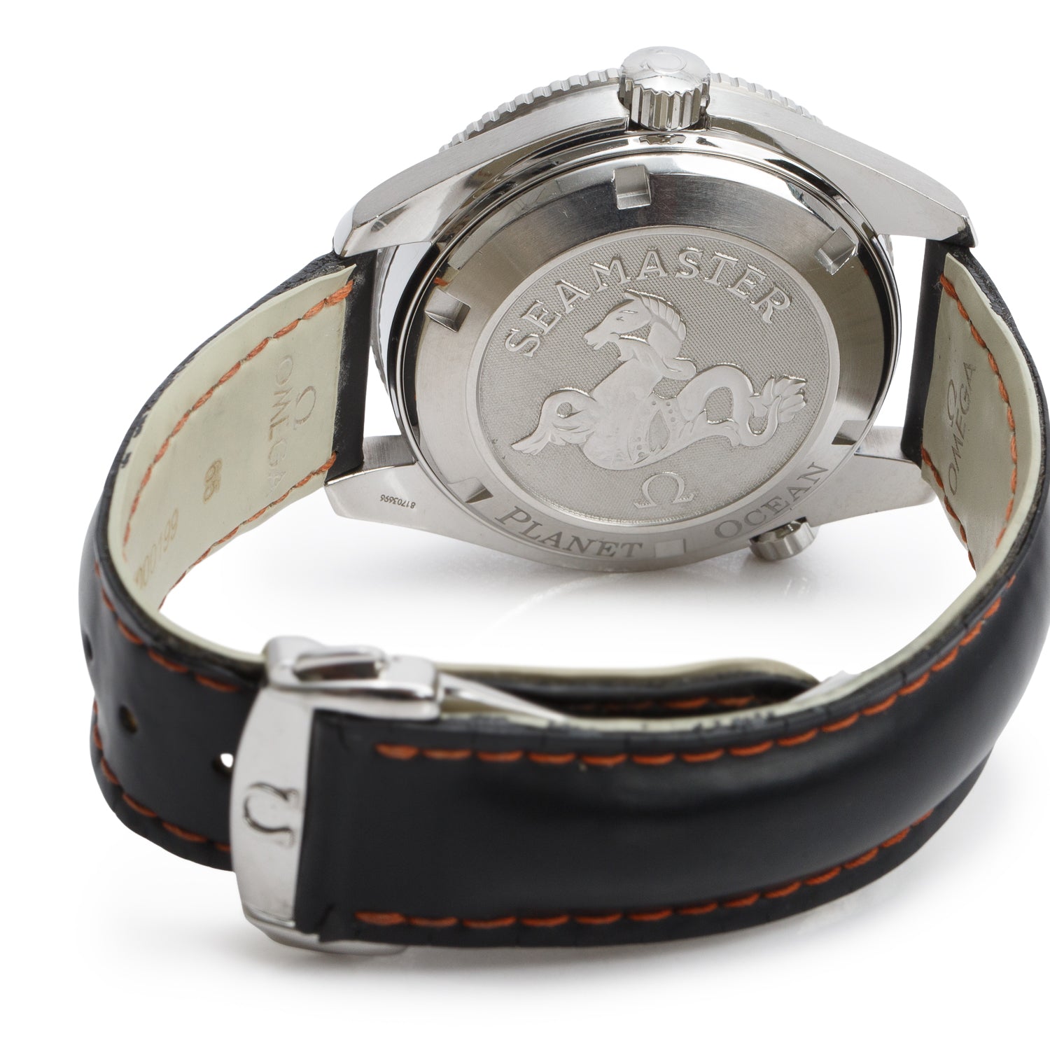 Omega Stainless Steel Seamaster Planet Ocean Co-Axial Chronometer 42 MM Automatic Watch Black Dial