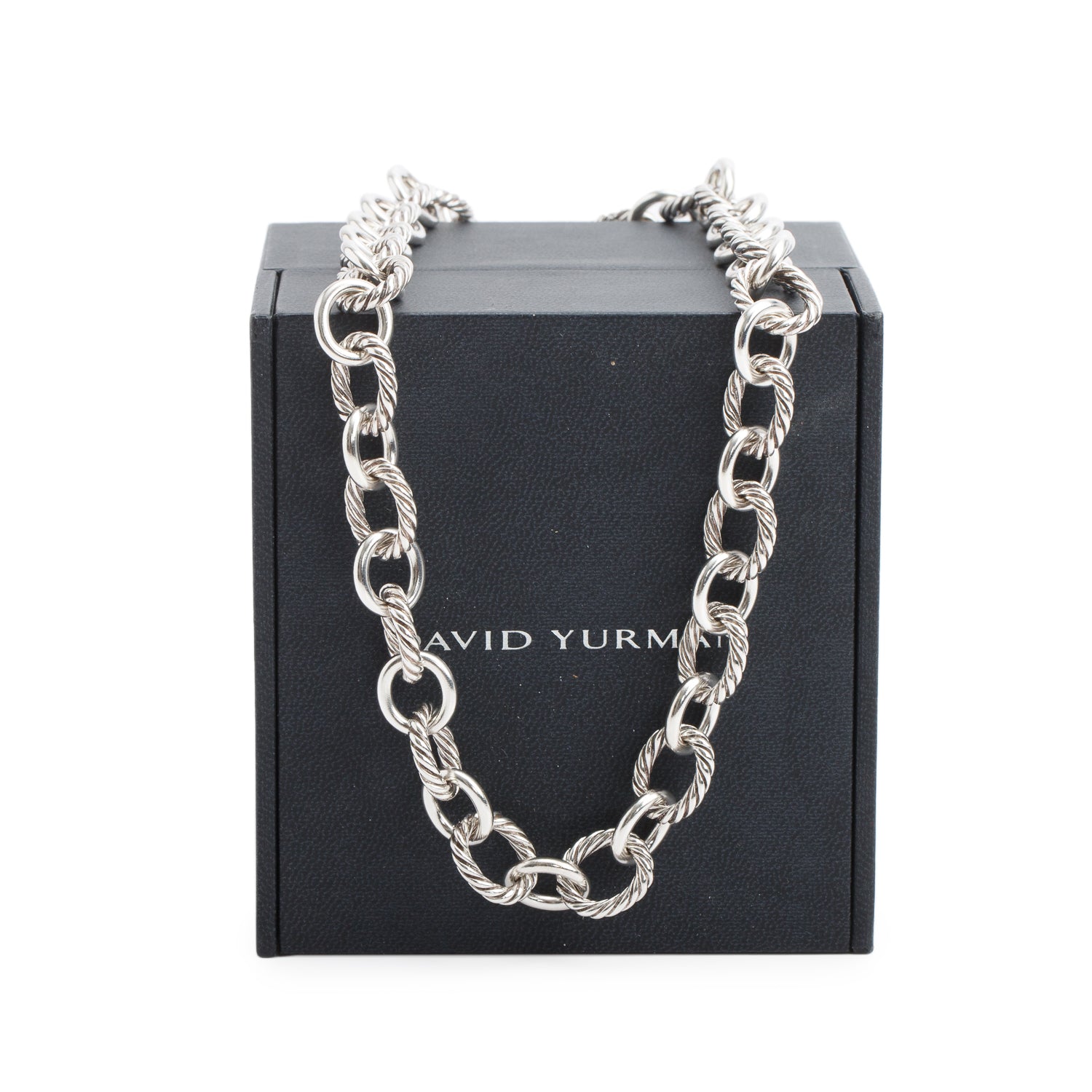 David Yurman Sterling Silver 10 MM Oval Link Chain Bracelet