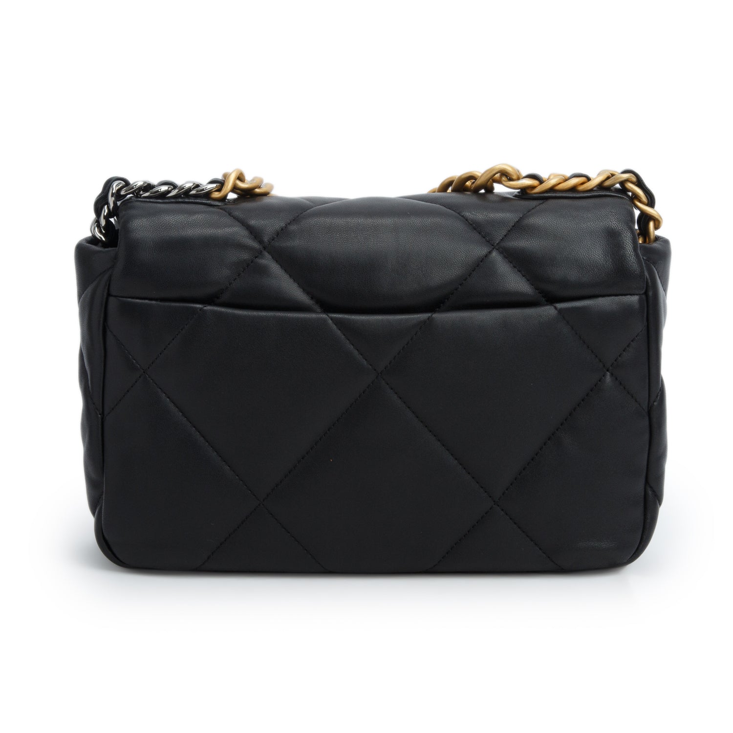 Chanel Black Lambskin Leather Medium 19 Flap Bag w/ Box