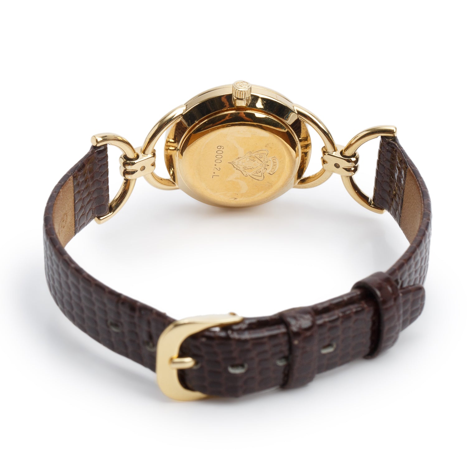 Gucci Gold-Plated Stainless Steel 6000 Series 23 MM Quartz Watch Creme Dial w/ Box & Extra Strap
