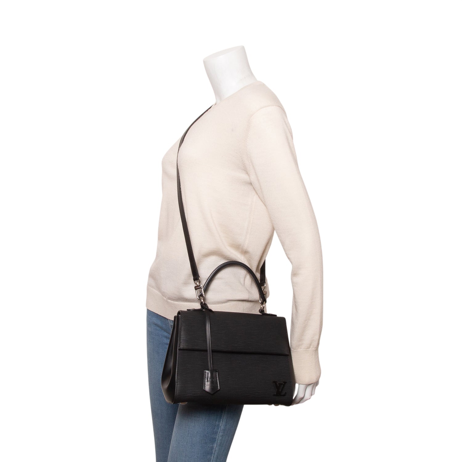 Louis Vuitton Black Epi Leather Cluny BB w/ Strap
