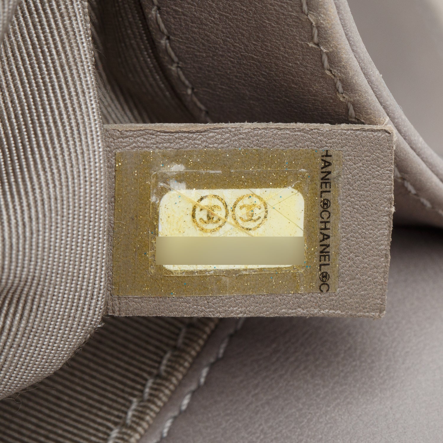 Chanel Grey Lambskin Quilted Small Boy Bag w/ Authenticity Card
