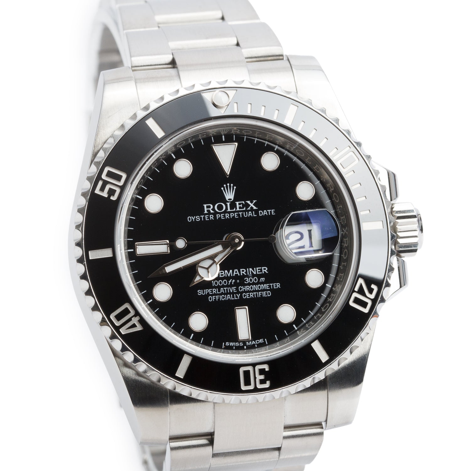 Rolex Stainless Steel Submariner Date 40 MM Automatic Watch Black Dial 116610LN