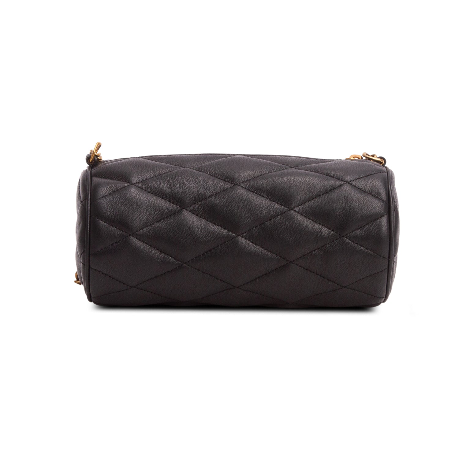 Saint Laurent 2023 Black Quilted Lambskin Leather Mini Sade Tube Bag