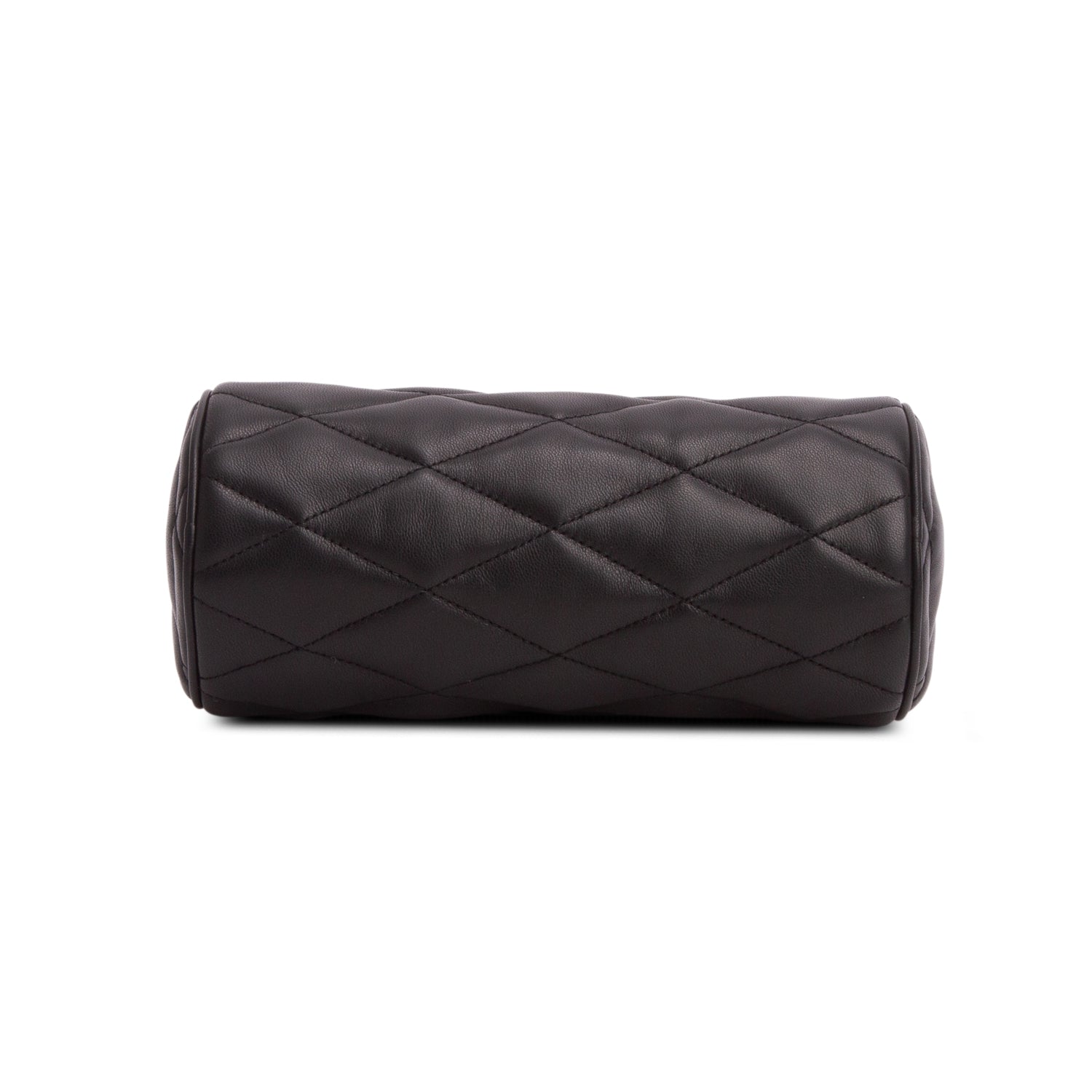 Saint Laurent 2023 Black Quilted Lambskin Leather Mini Sade Tube Bag