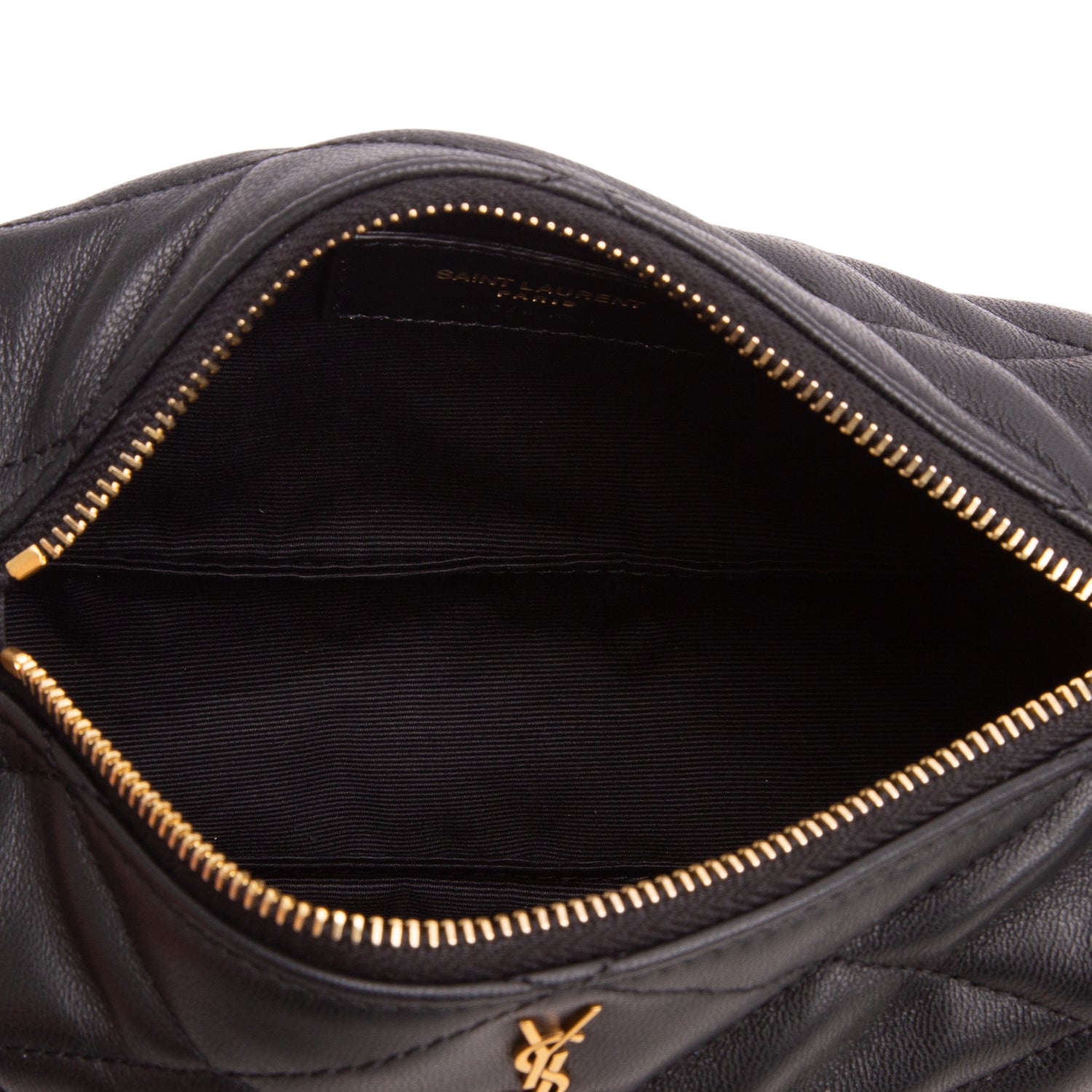 Saint Laurent 2023 Black Quilted Lambskin Leather Mini Sade Tube Bag