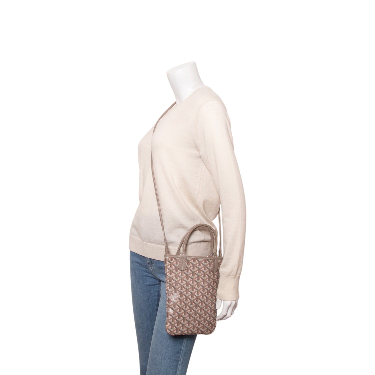 Goyard 2023 Grey Goyardine Poitiers Claire Voie Tote w/ Strap