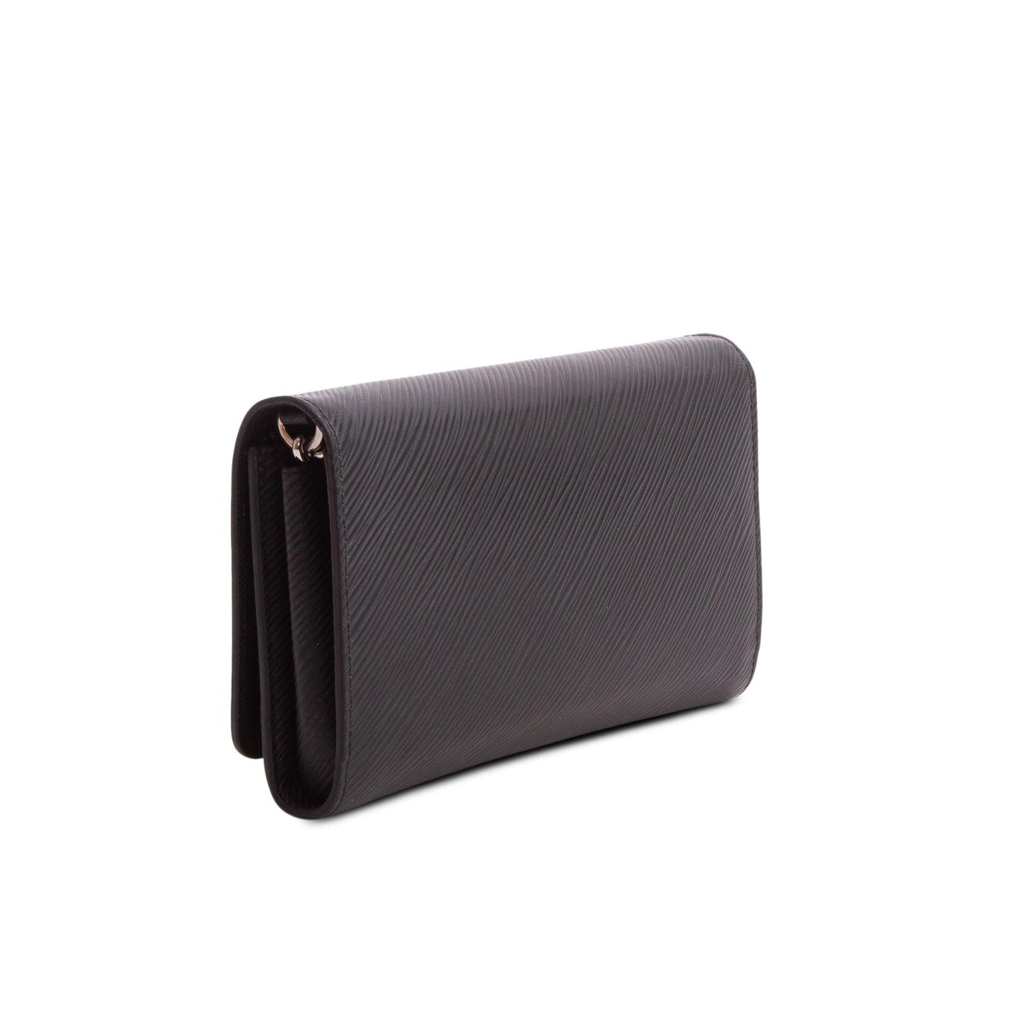 Louis Vuitton Black Epi Leather Twist Chain Wallet w/ Box
