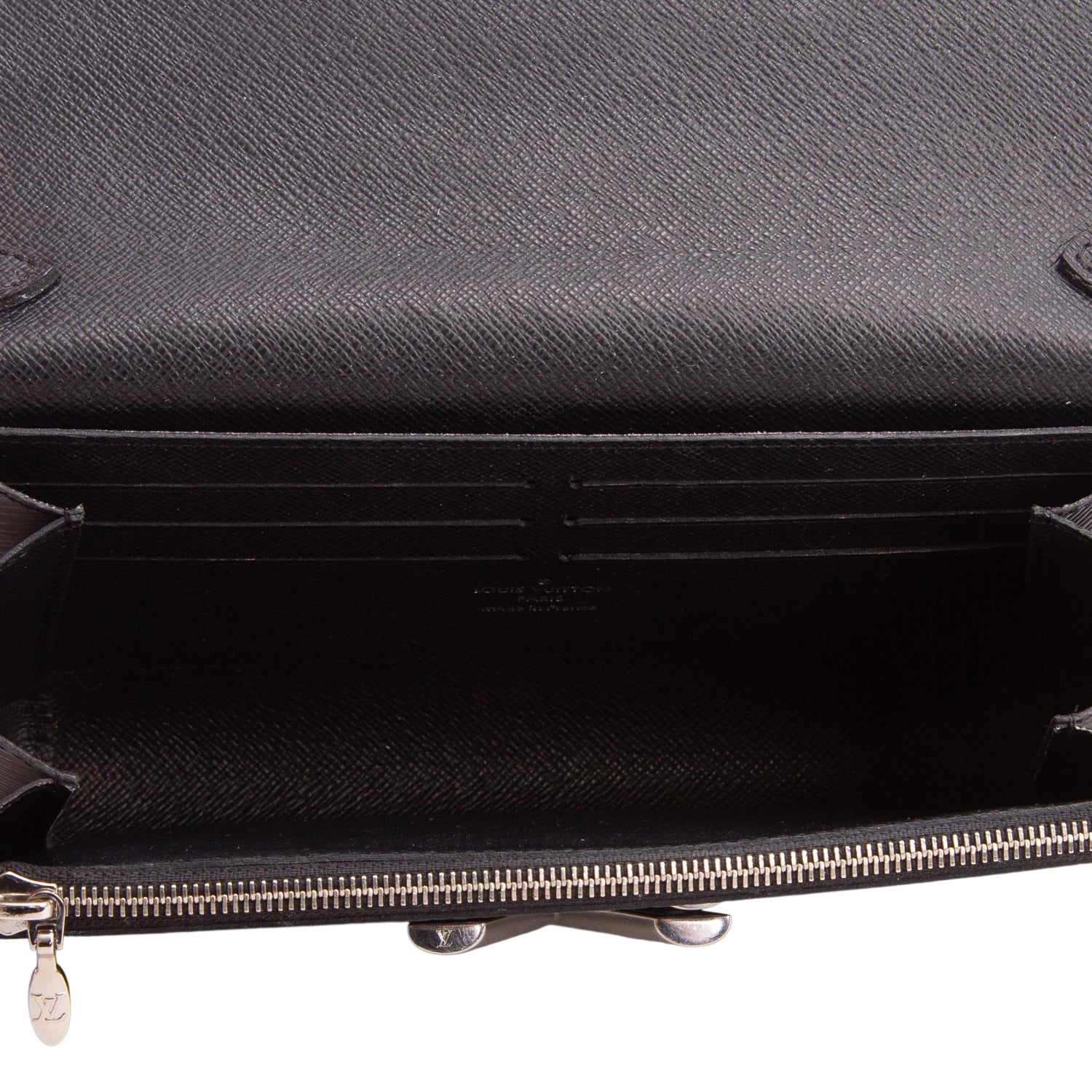 Louis Vuitton Black Epi Leather Twist Chain Wallet w/ Box