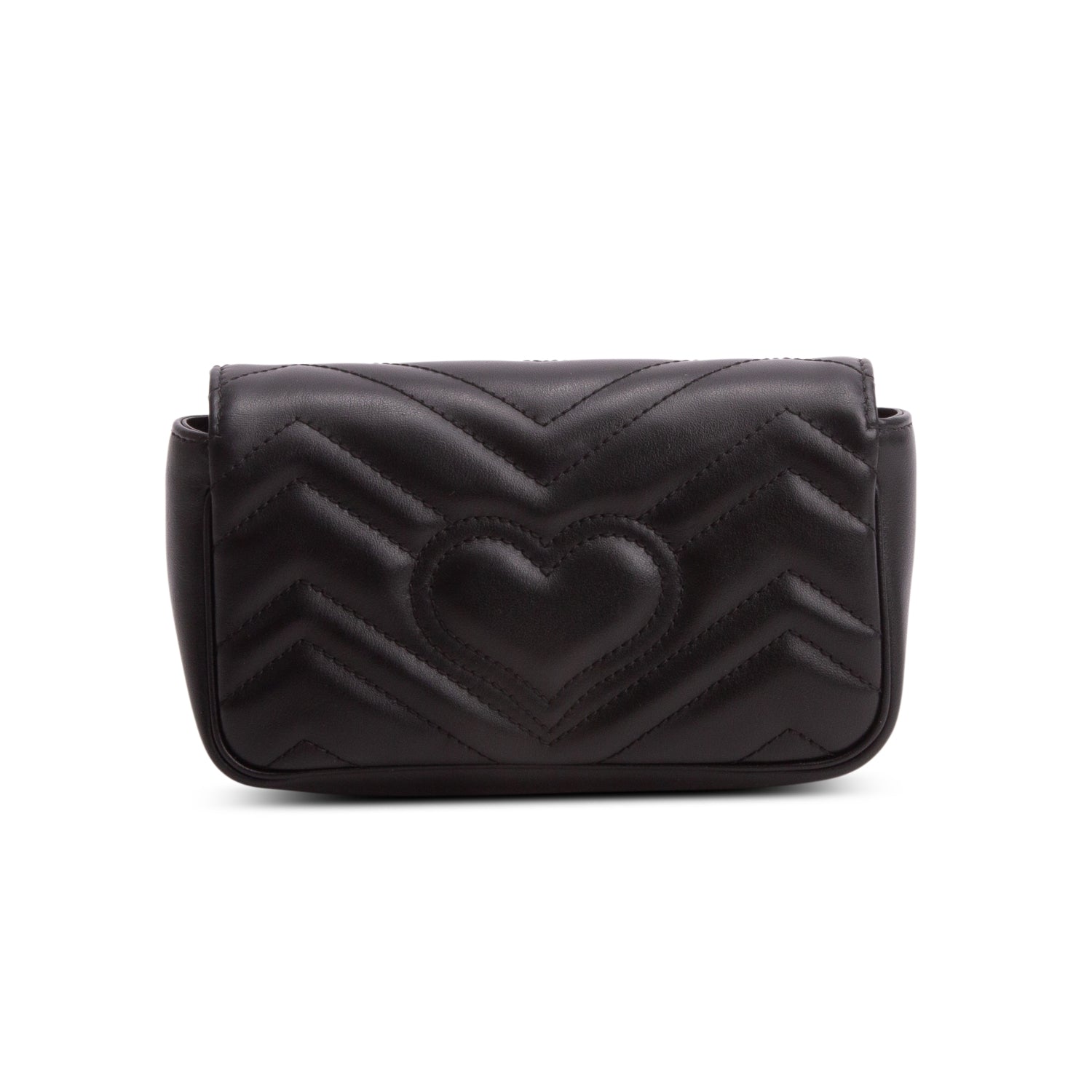 Gucci Black GG Marmont Matelasse Leather Super Mini Bag